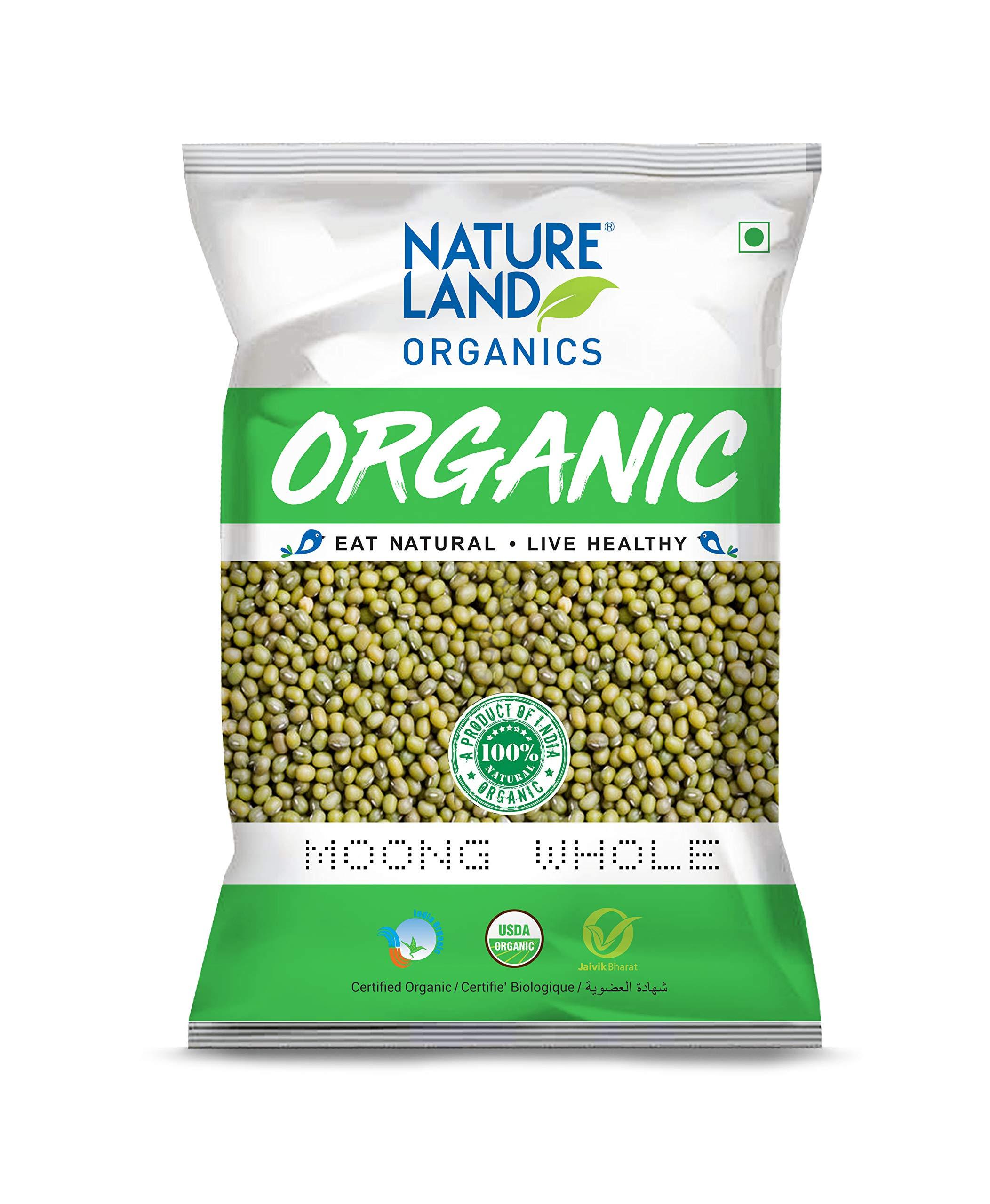 NATURELAND ORGANICS Natureland Organics Moong Sabut / Whole Daal 500 Gm (Pack of 3) - Organic Pulses
