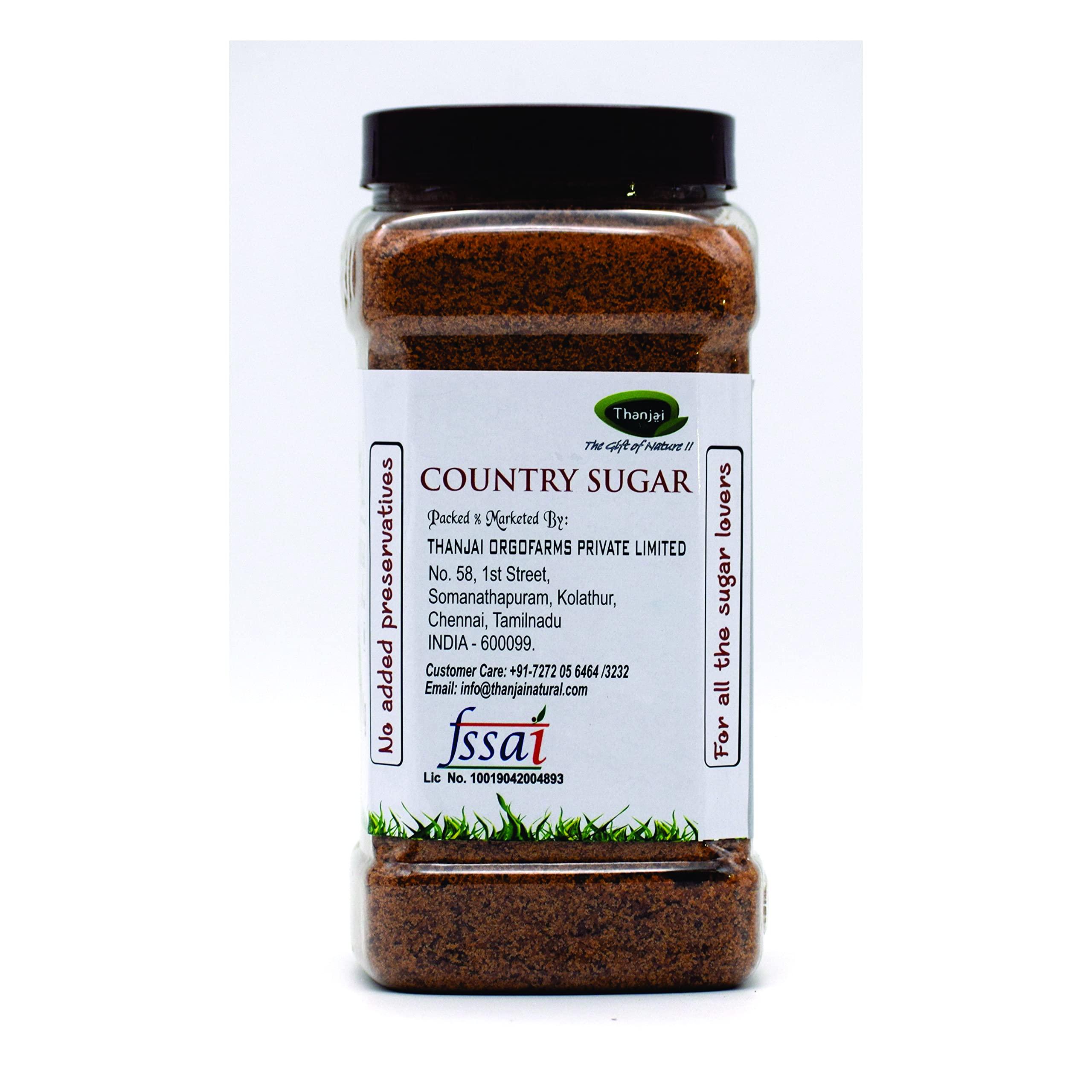 Thanjai Natural Thanjai Natural Country Sugar 180g / Sugarcane Jaggery Powder/Naatu Sakkarai - Organically Processed 100% Natural, No Chemical Added (Jar)