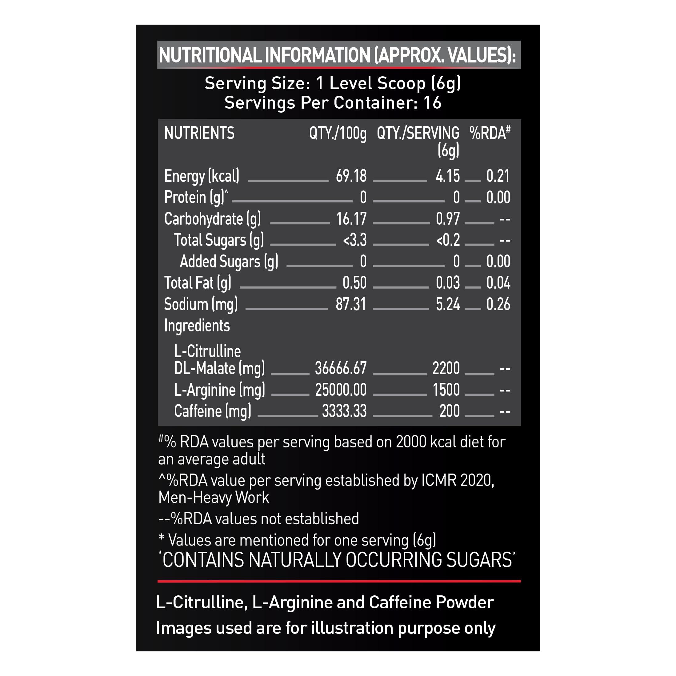 MuscleBlaze MuscleBlaze Pre Workout 200(Green Apple, 20 Servings, 100G)| 200Mg Caffeine, 2200Mg Citrulline Powder