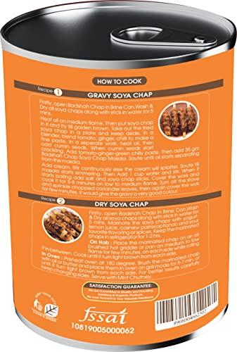Badshah Chap Badshah Chap SOYA Chaap in Brine, 800g (Vegan, Chunks on Stick, 500g Drained Weight, Rich in Plant Protein, SOYA Chap)
