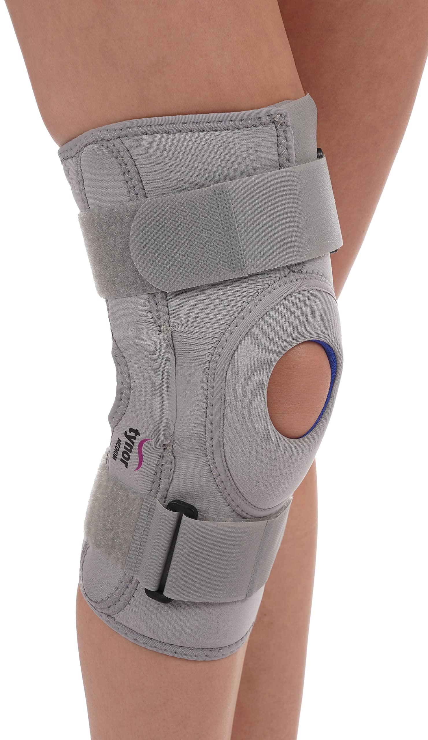 TYNOR TYNOR Knee Support Hinged (Neoprene), Grey, Large, 1 Unit & Knee Wrap Hinged (Neo), Black, Large, 1 Unit