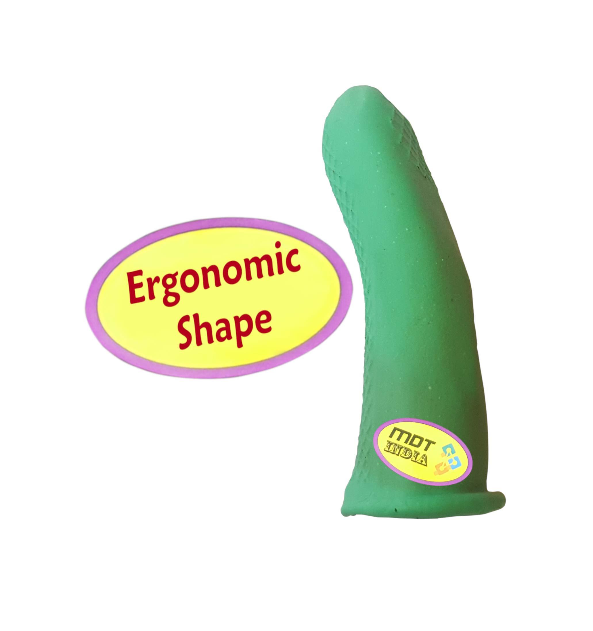 MDT India MDT India Reusable Rubber Latex Gripped Finger Caps Guard for Kitchen Cutting Vegetables (Red Green, Free Size) -Pack of 10