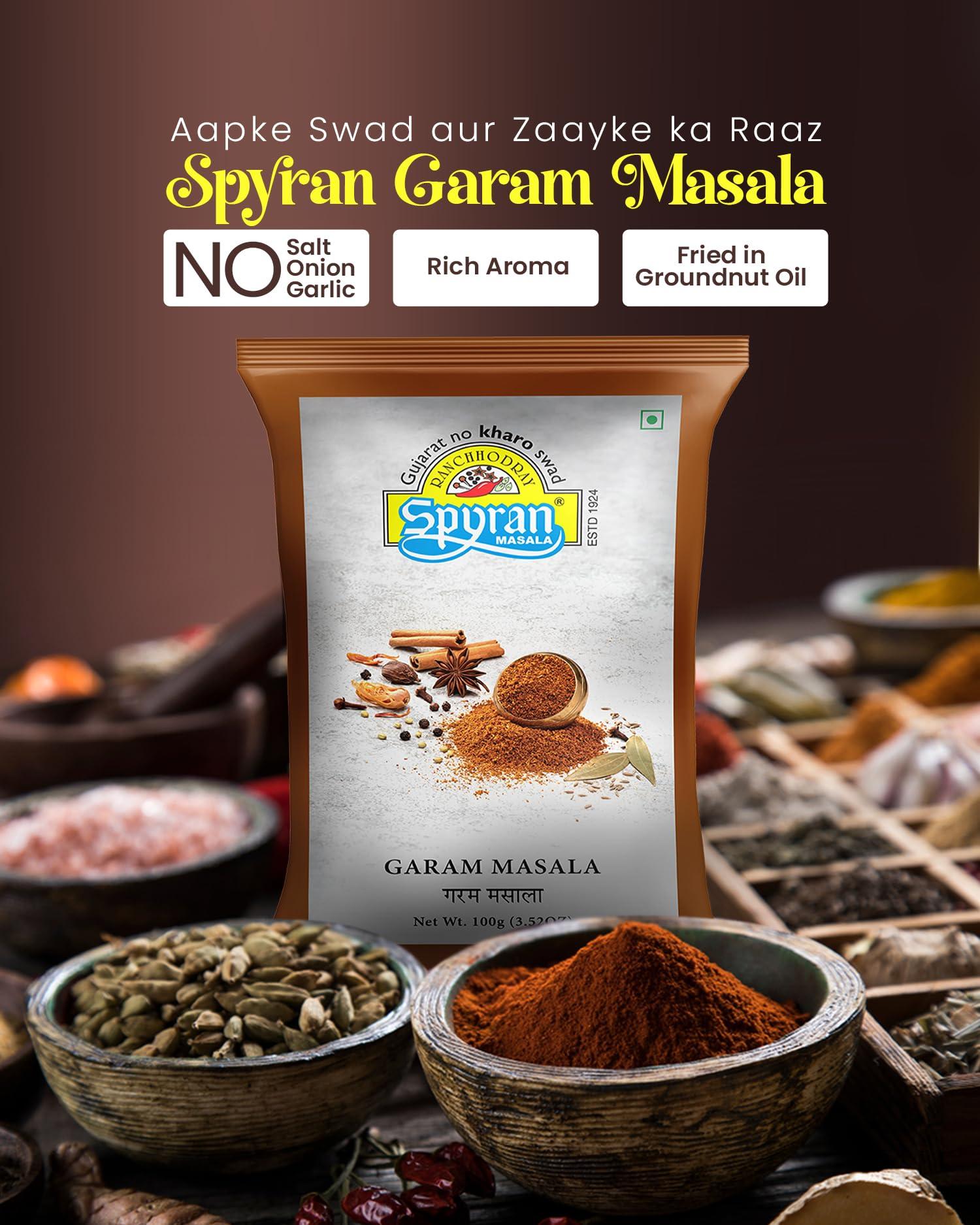 Spyran Spyran Garam Masala | No Onion & Garlic, No Salt | Blended Spice for Authentic Taste and Colour (500g)