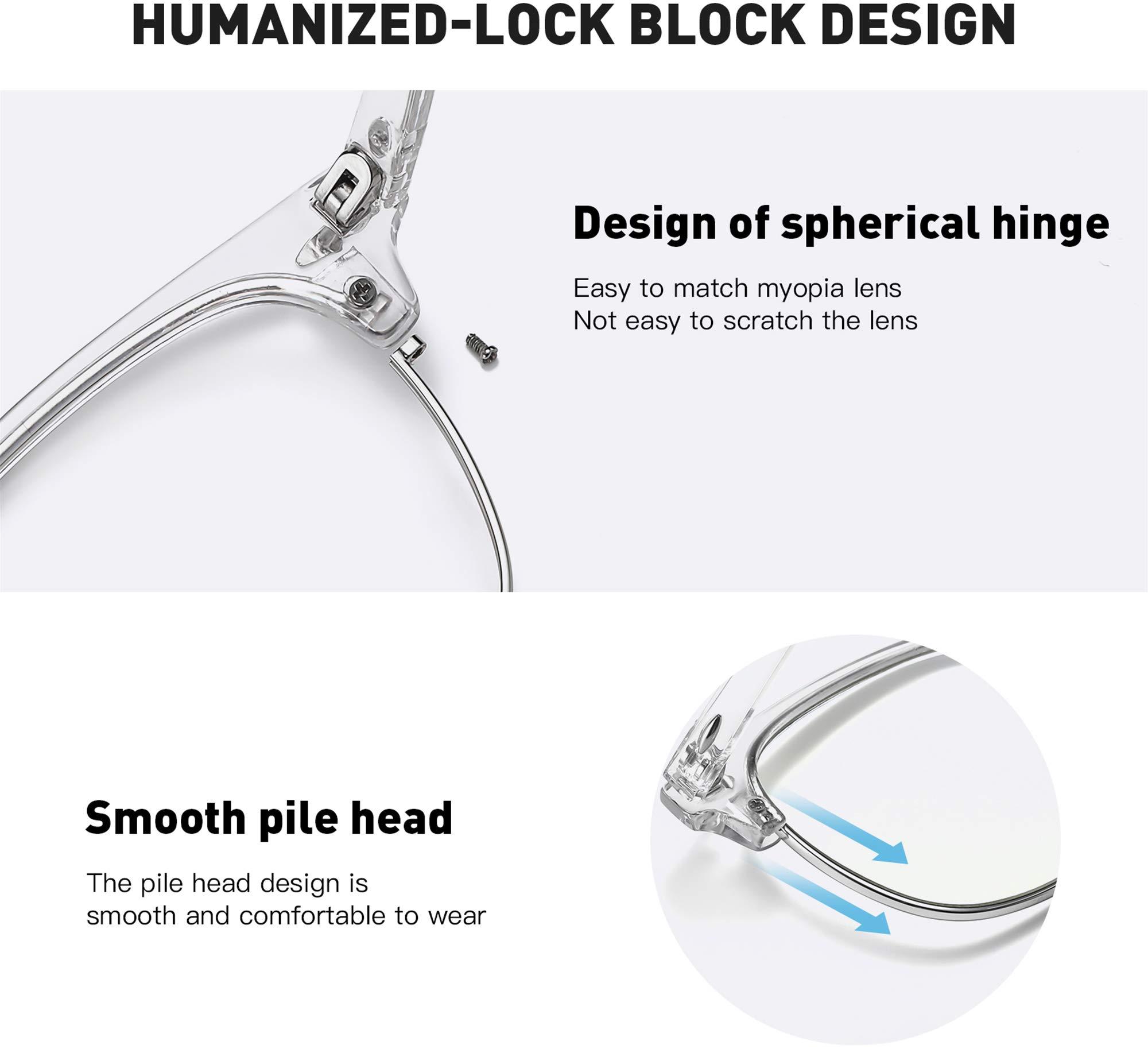 AOMASTE AOMASTE Blue Light Blocking Glasses Vintage Half Frame UV Clear Lens Anti Eyestrain Computer Gaming Glasses for Men Women