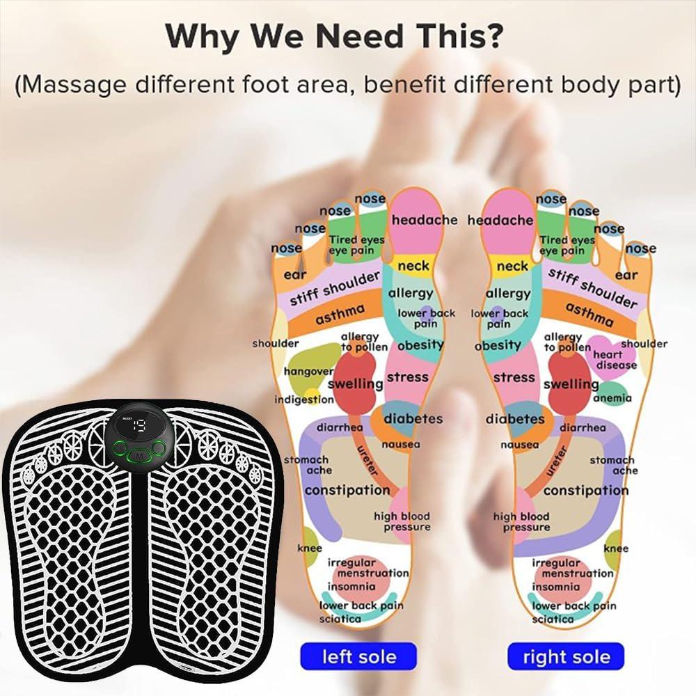 WISKA WISKA Wireless Full Body Butterfly Mini Foot Massager Mat Machine for Pain Relief Neck Electrapy Massager with Electric EMS Leg Massager for Home Microcurrent Cervical Spine Massager (Foot + Body)