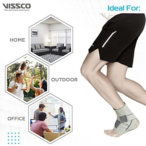 Vissco Vissco Neoprene Ankle Support, Provides Optimum Compression & Support to the Ankle - Large (Grey)