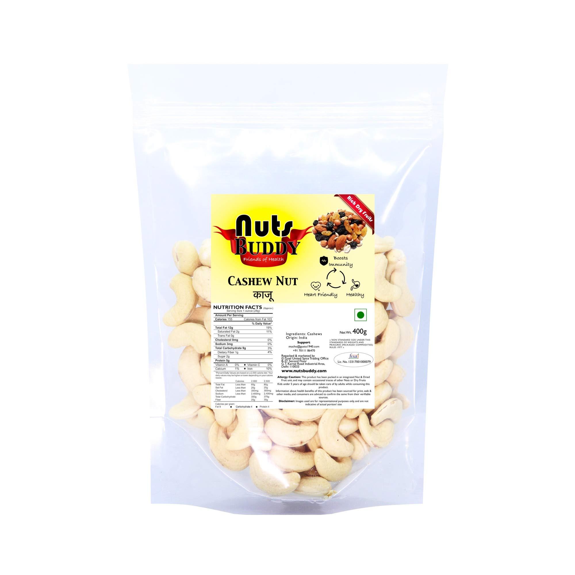 Nuts Buddy Nuts Buddy 240 Grade Cashew 400g Kaju Pouch