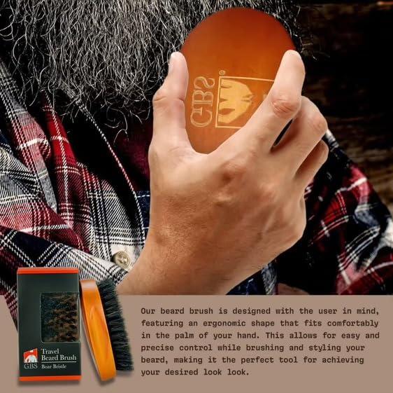 G.B.S G.B.S Men Beard & Mustache Brush 100% boar bristle wooden handle brush for Perfect Grooming and Soften Your Facial Hair Professional Premium beard brush for super-stylish beard, Adds Shine & Softness