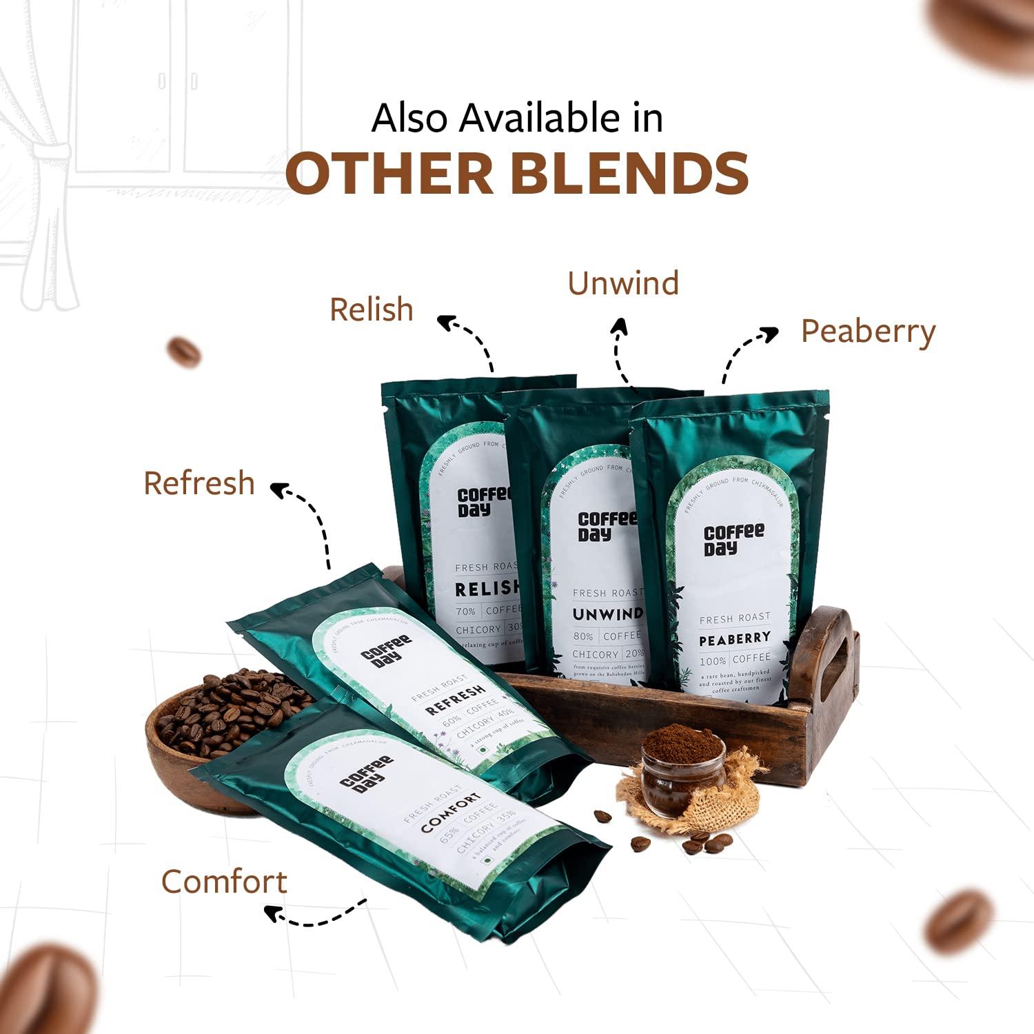 Cafe Coffee Day Cafe Coffee Day - Refresh, Bag 200 Gm Each (Pack Of 4) | Filter Coffee Powder | 60% Coffee & 40% Chicory, Medium To Dark Roast