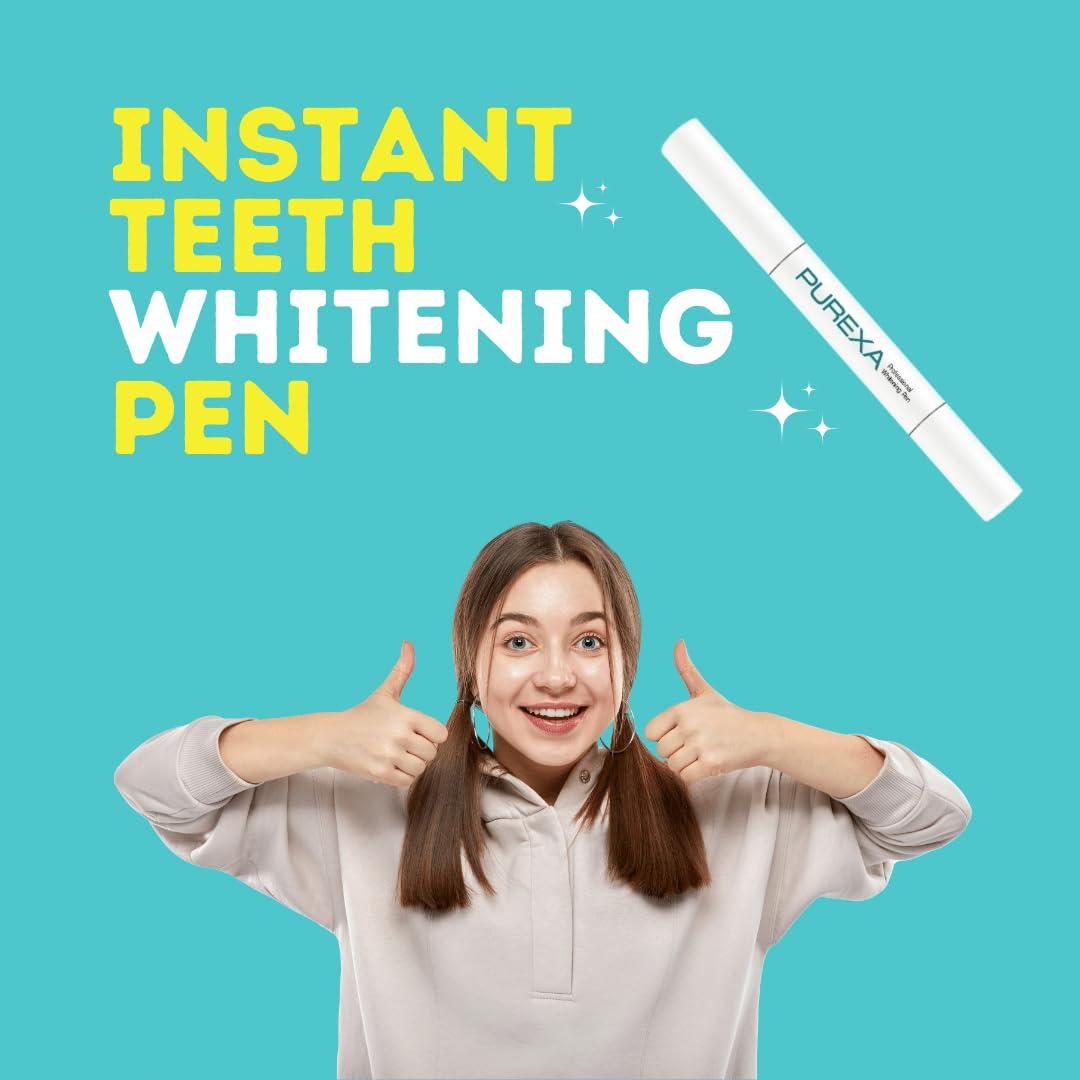 PUREXA Purexa Teeth Whitening Pen 2ml (Pack of 1) | Instant Stain Removal | Sensitivity-Free & Enamel-Safe | Easy to Use & Travel-Friendly | Removes Yellow Stains | Suitable for Men & Women