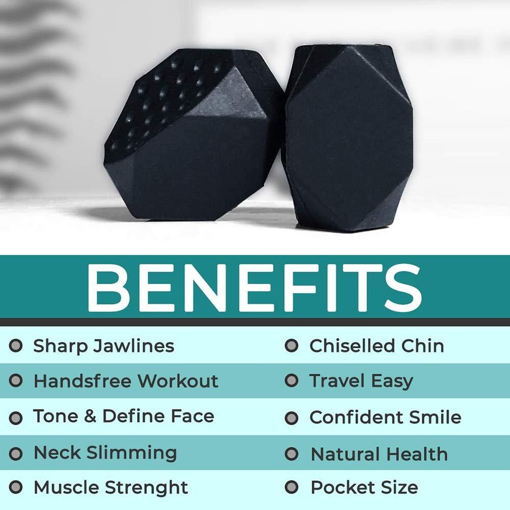 Generic 2pc Food-Grade Silica Gel Jawline Exercise Ball Muscle Trainin Fitness Ball Neck Face Toning Jawrsize Jaw Exerciser Muscle Relex