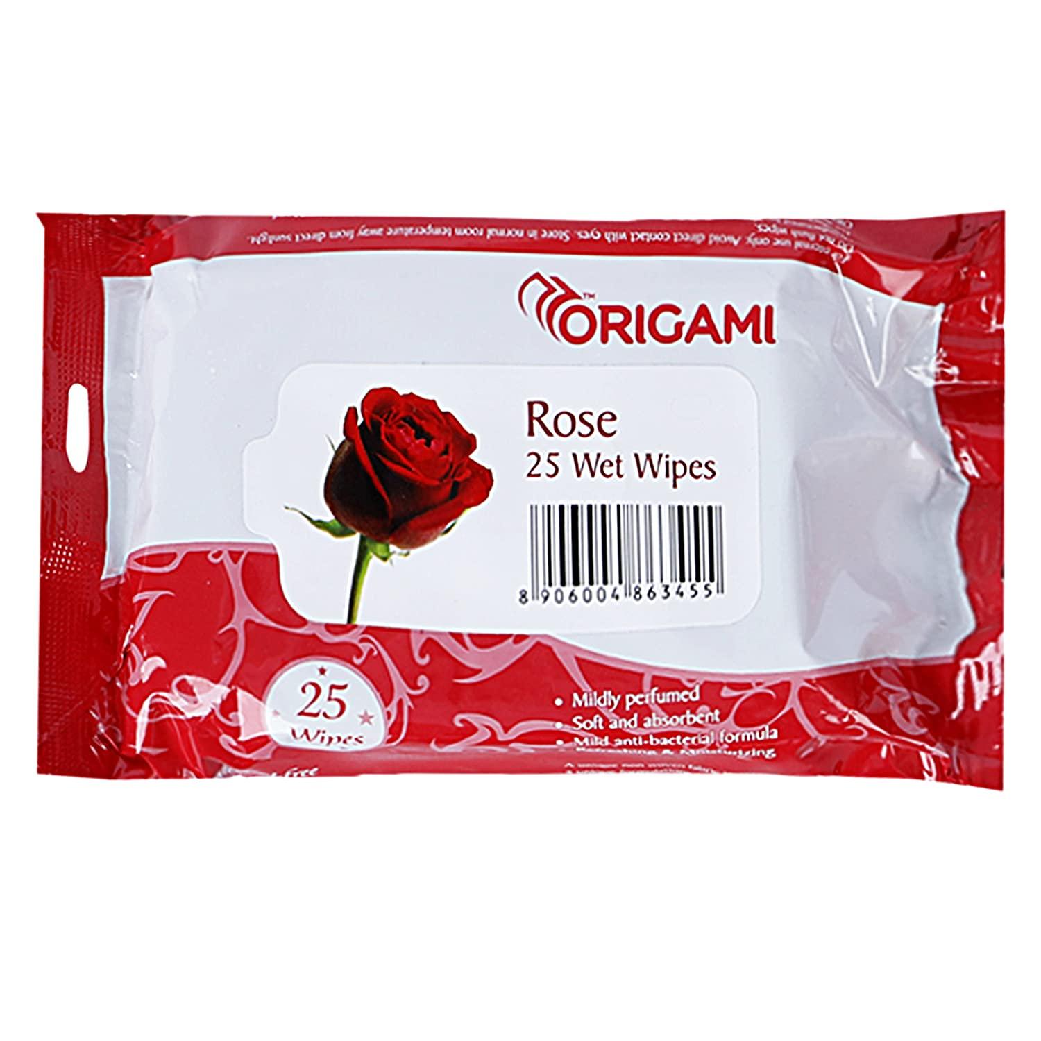 Origami Origami Wet Wipes/Wet Tissue/Wet Facial Tissue - 15 x 20 cm - 25 Pulls Per Pack - Pack of 6-150 Wipes - Assorted Fragrances