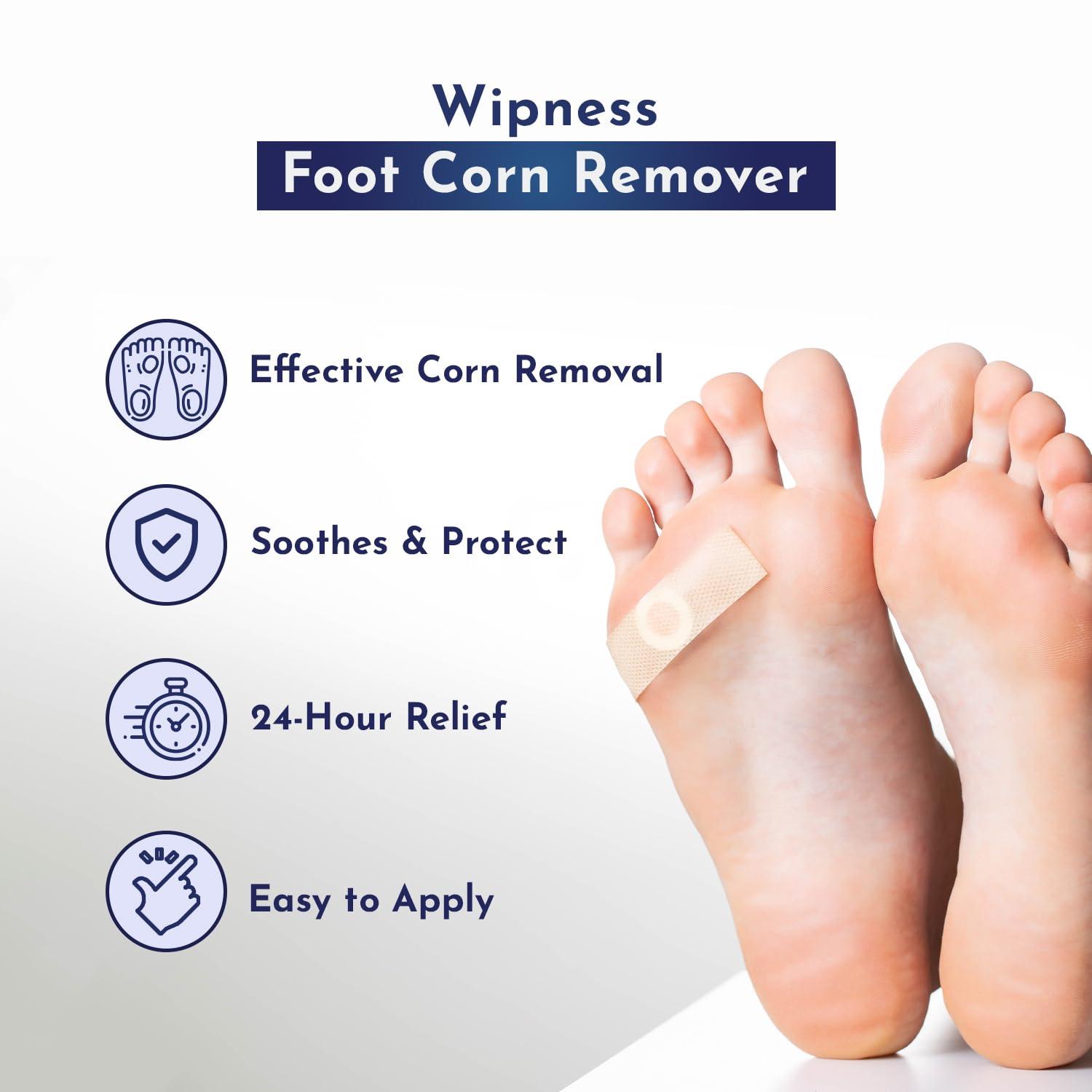 Wipness 100% Natural Foot Corn Removal Plaster for Foot - Pack of 1 = 20 Corn Caps Strips