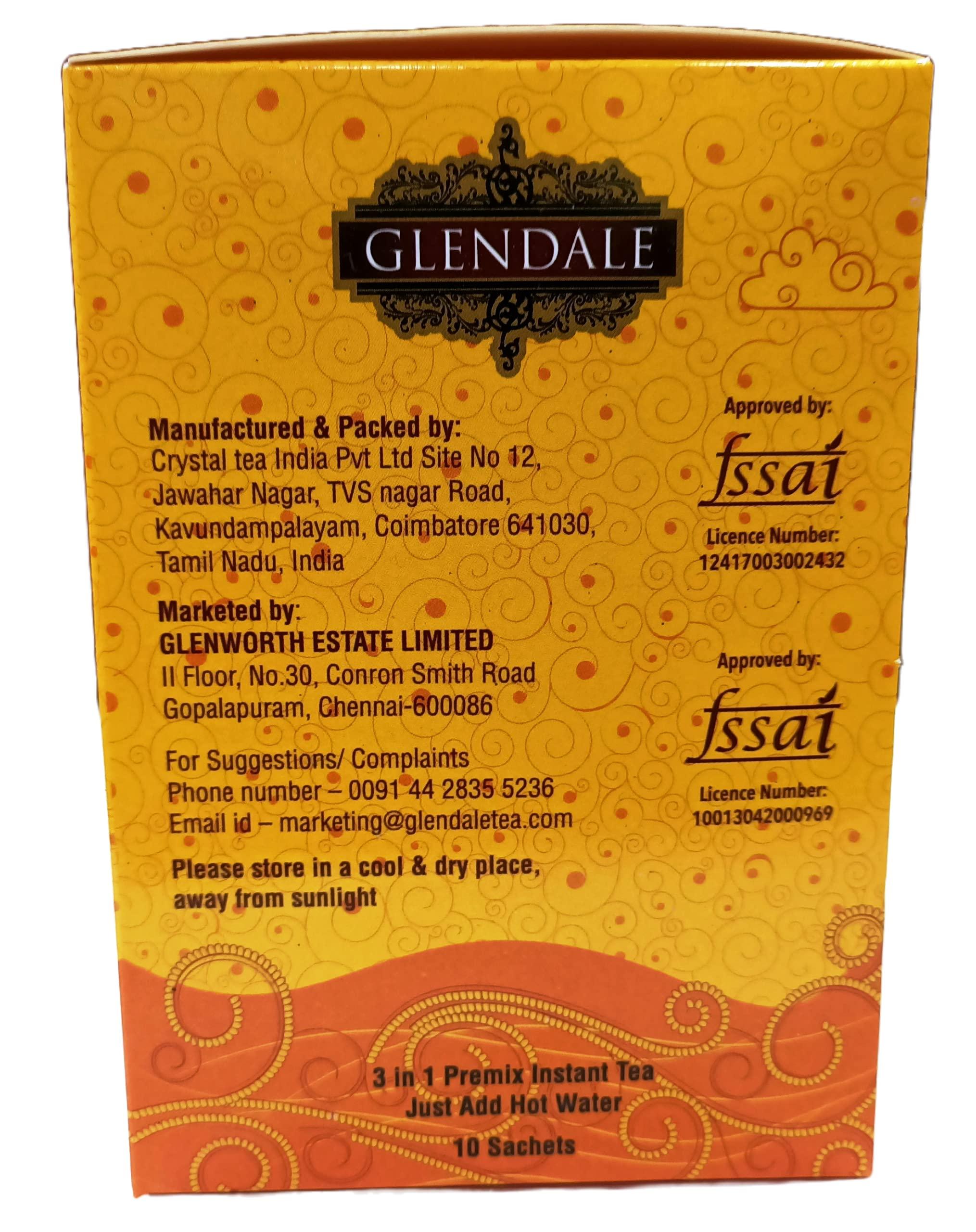 Generic GLENDALE Kashmiri Kawah Tea 100 g | Pack of 2 | Total 200 g | 3 in 1 Premix Instant Tea 10 Sachets in Each Pack
