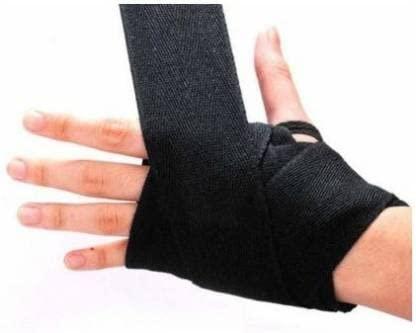 Maizo Maizo Stretchable Support Hand wrap, Workout/Boxing & Punching Great for MMA, Muay Thai, Martial Arts, Wrist Support for Adults (108, Black)