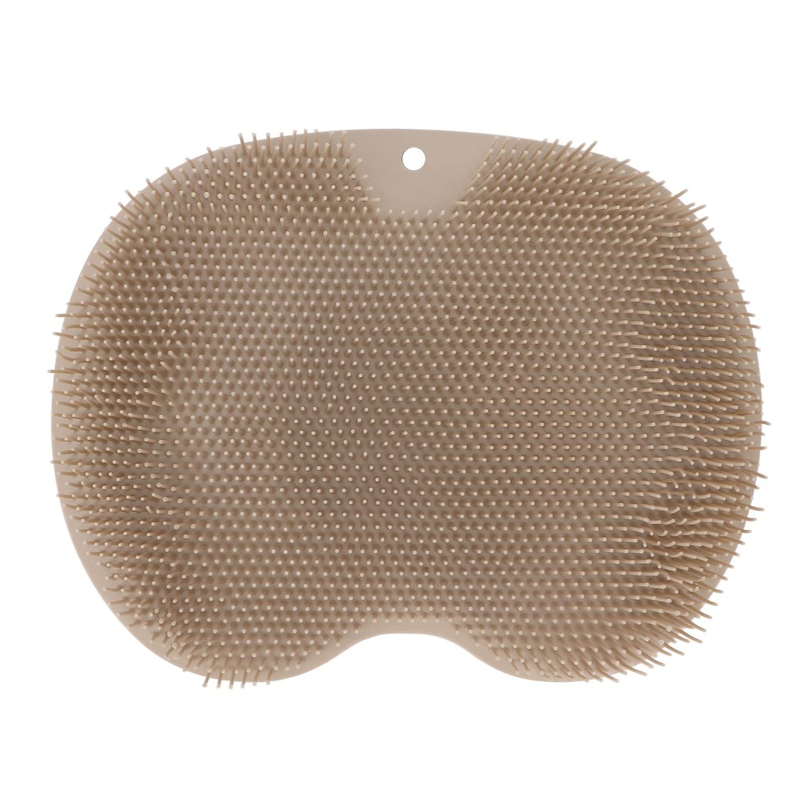 FAIG Shower Foot Massager, Foot Scrubber Mat Foldable Deeply Cleaning for Bathroom for Women (Brown)