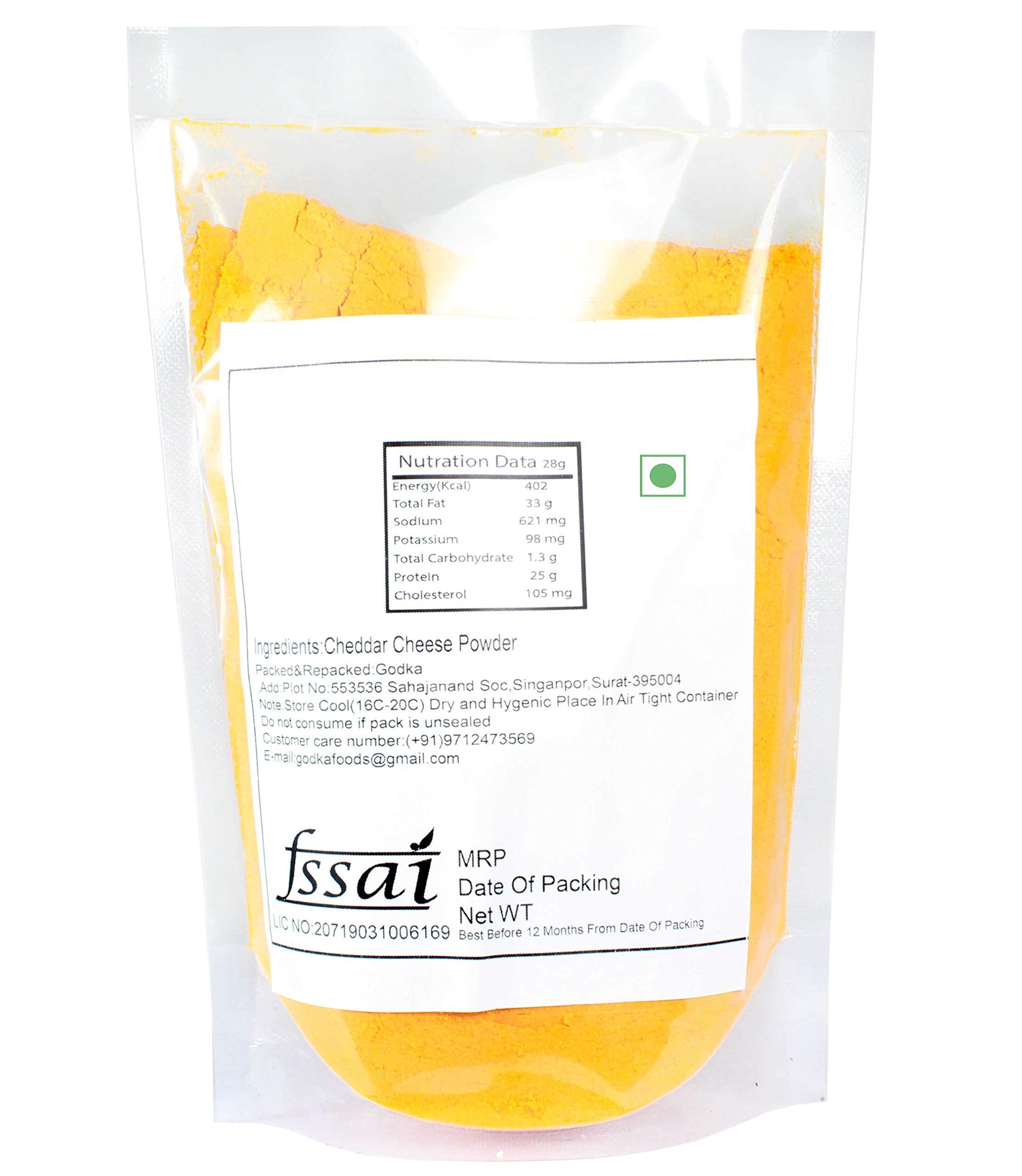 GODKA Godka Cheddar Cheese Powder/Cheese Popcorn Seasoning Powder (An all purpose seasoning),Perfect for Pop Corn, Pasta & Fries,500 g