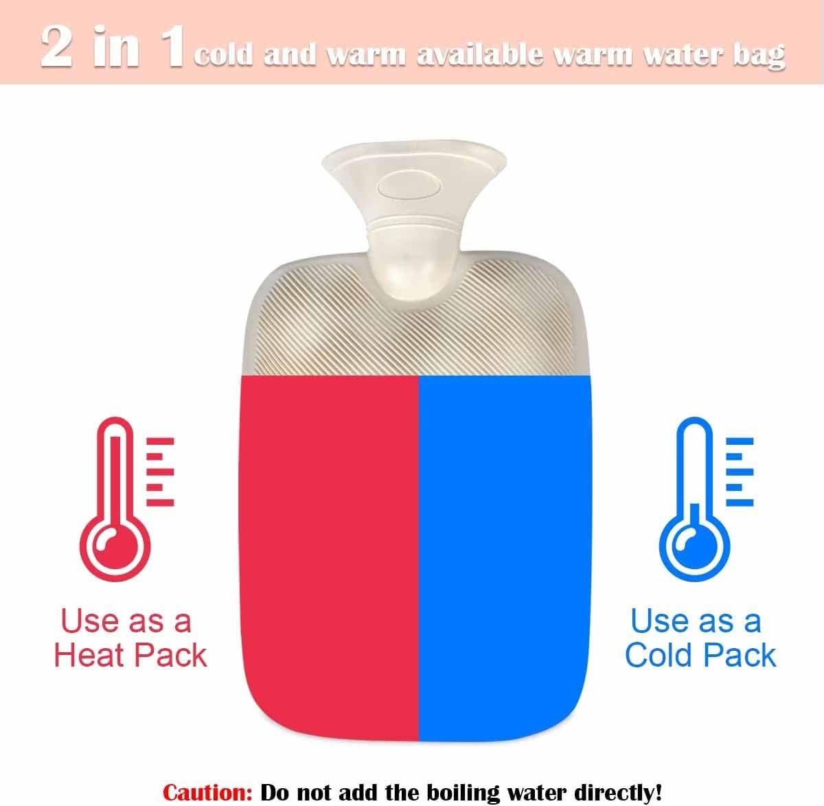 SKOFRI SKOFRI Hot Water Bottle,Hot Water Bottles with Covers 1 Pack Luxury Cosy Faux Fur Pom Pom Cover Soft Fluffy 1 L for Hand Feet Warmer,Neck and Shoulder Heating Pad For Pain Relief(Pink)