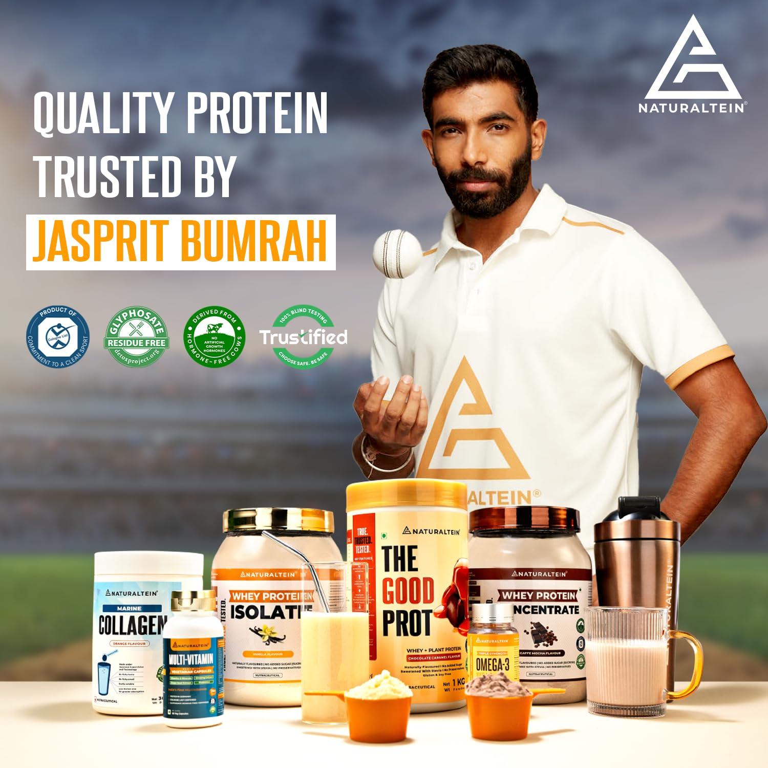 NATURALTEIN NATURALTEIN Natural Whey Protein Isolate Unflavoured - 300g (Naturally flavored, Non GMO, No Artificial Sweeteners)