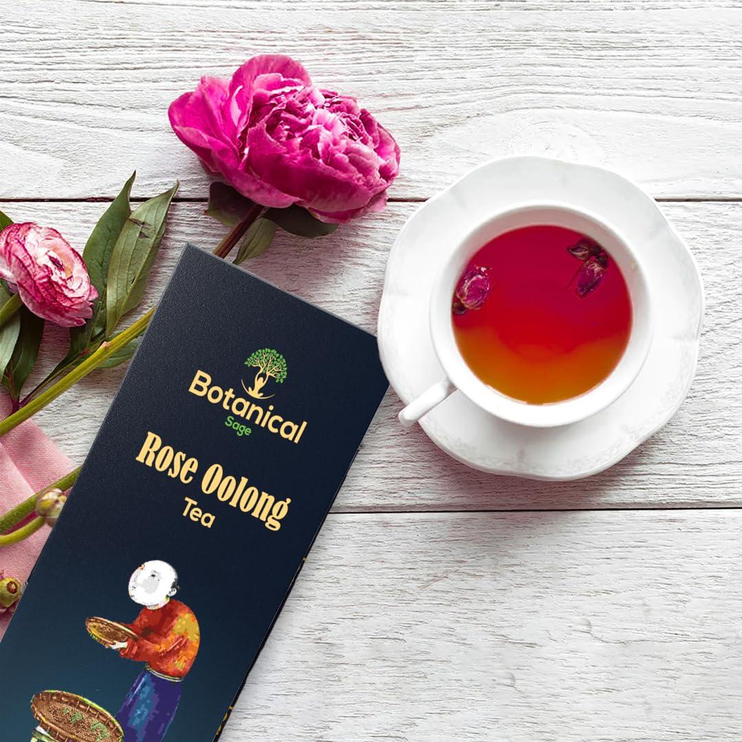 Botanical Sage Botanical Sage- Rose Oolong Tea 30 Pyramid Tea Bags | Himalayan Oolong tea Blended With Rose Petals & Rose Hips