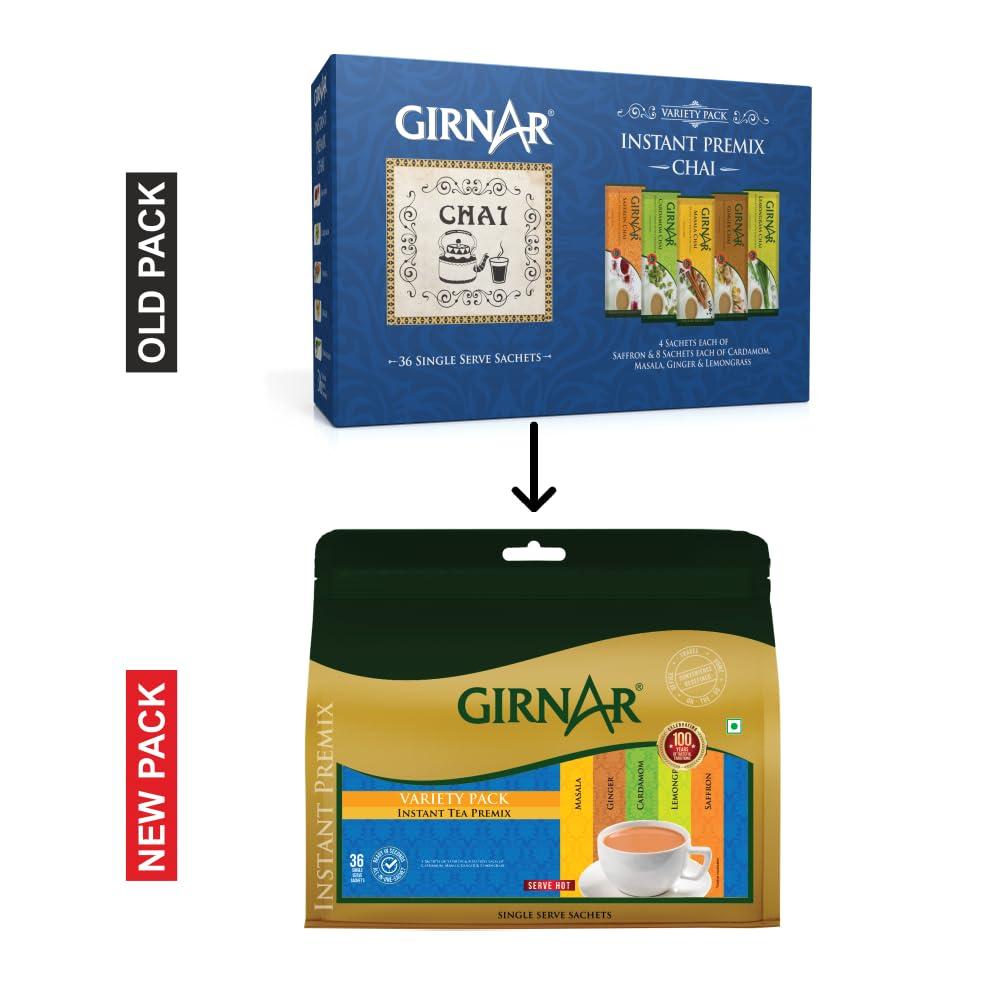 Girnar Girnar Instant Premix Chai - Variety Pack (36 Sachets)