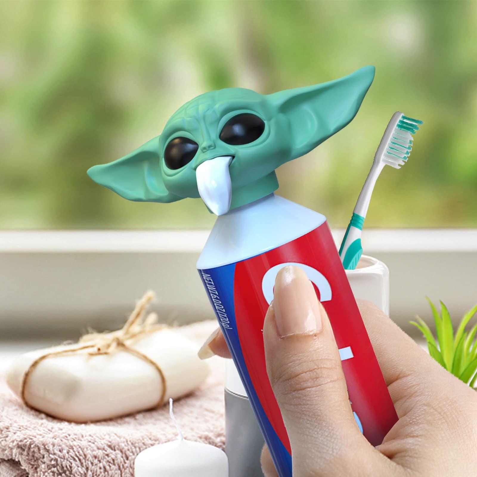Mefaster The Child Toothpaste Cap Dispenser for Kids and Adults, New Baby Y-oda Toothpaste Topper, Funny Toothpaste Squeezer for Fans.