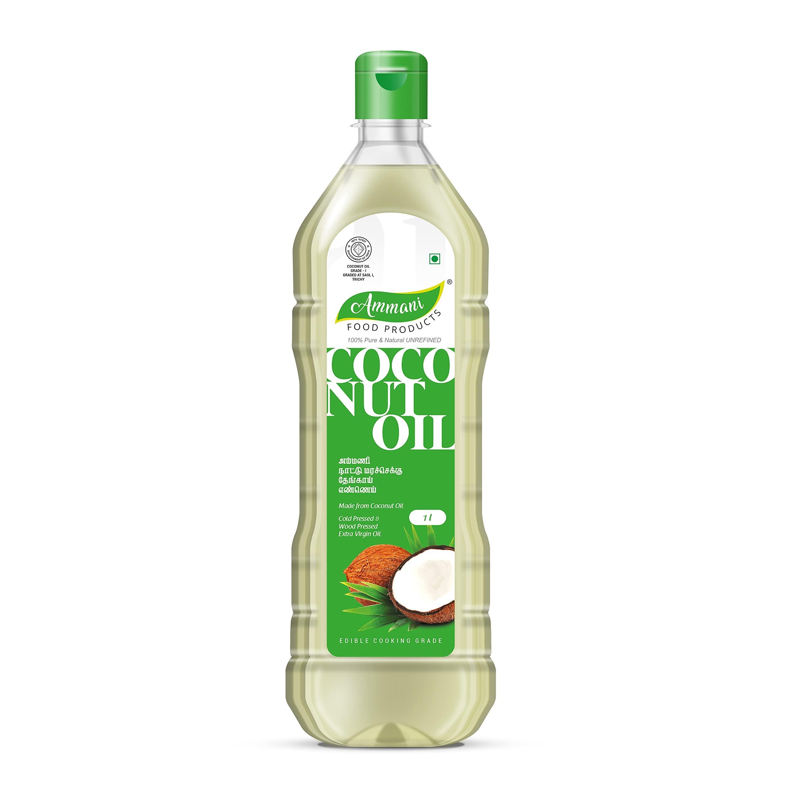 Ammani Ammani One Liter Cold Pressed Coconut Oil (Virgin, Chekku / Ghani)