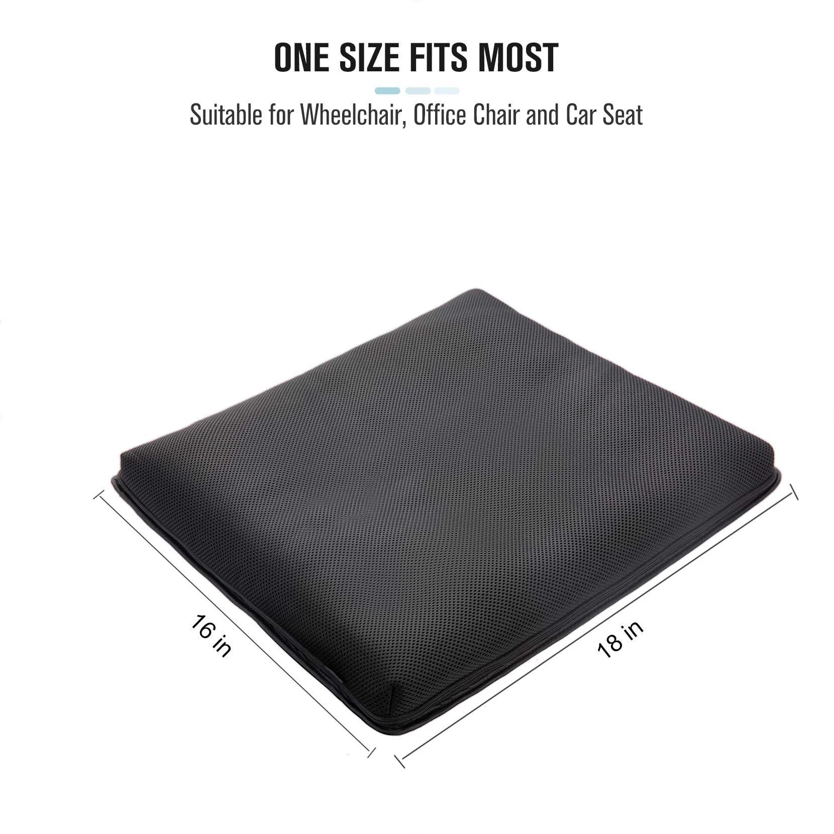 FEGO FEGO Float Car Seat Cushion (Inflatable) for Long Drive | Lower Back Pain Relief & Hip Support | Seat Cushion for Car | Upto 150 Kg (Black)