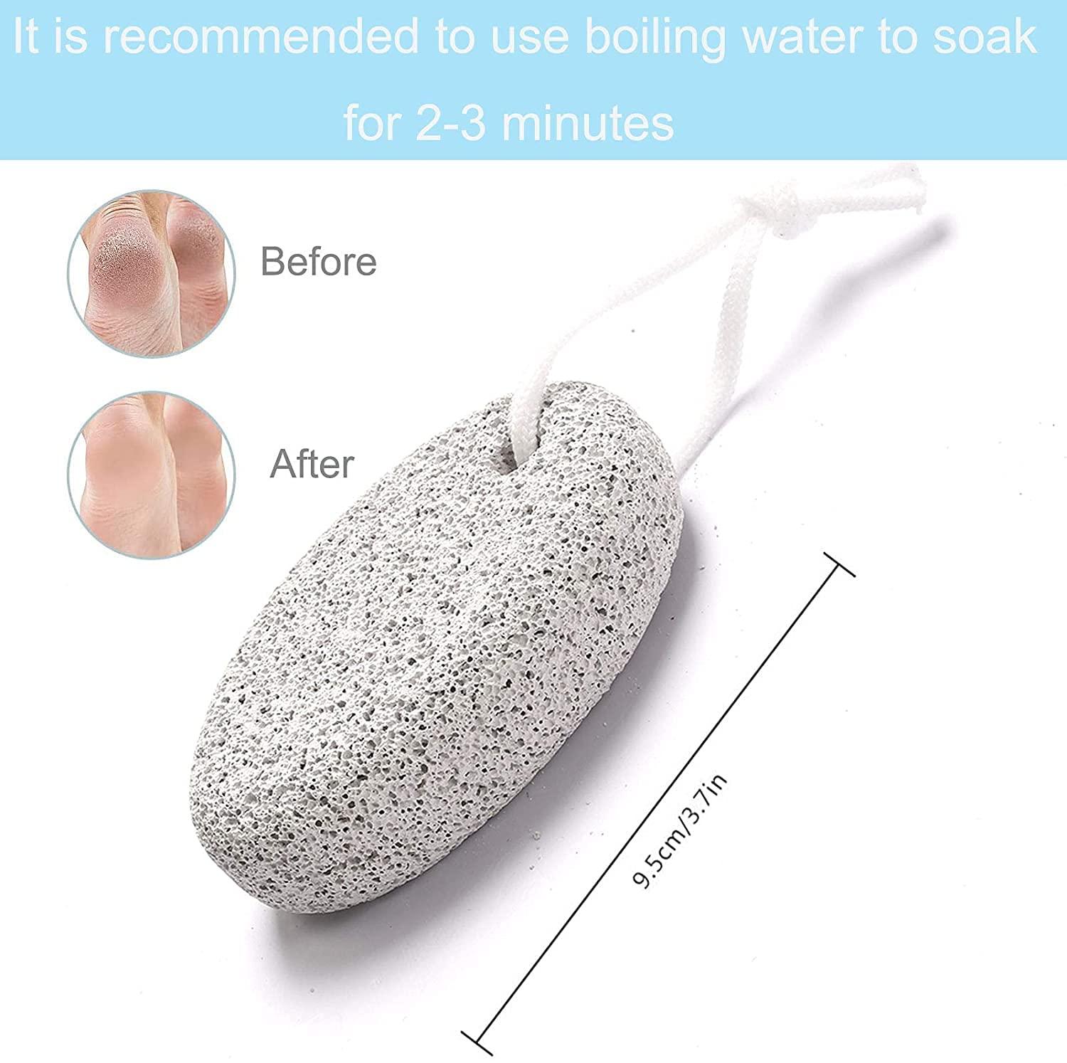 Calitate24 Natural Pumice Stone for Feet Dead Skin Removal Lava Stone Pedicure Exfoliation Tool Callus Remover for Feet, Heels, Elbow & Knees with 2Pcs Bathing Sponge
