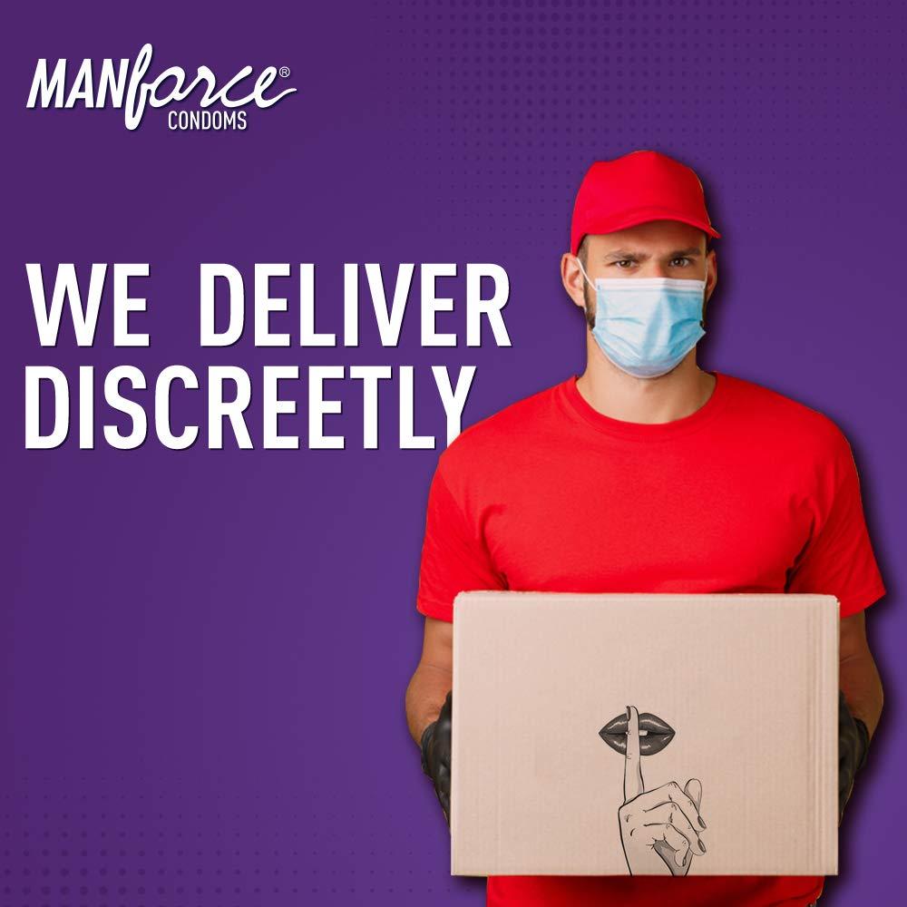 Manforce Manforce 3 in 1 Wild Condoms (Ribbed, Contour, Dotted), Black Grapes Flavoured- 10 Pieces (Pack of 5)
