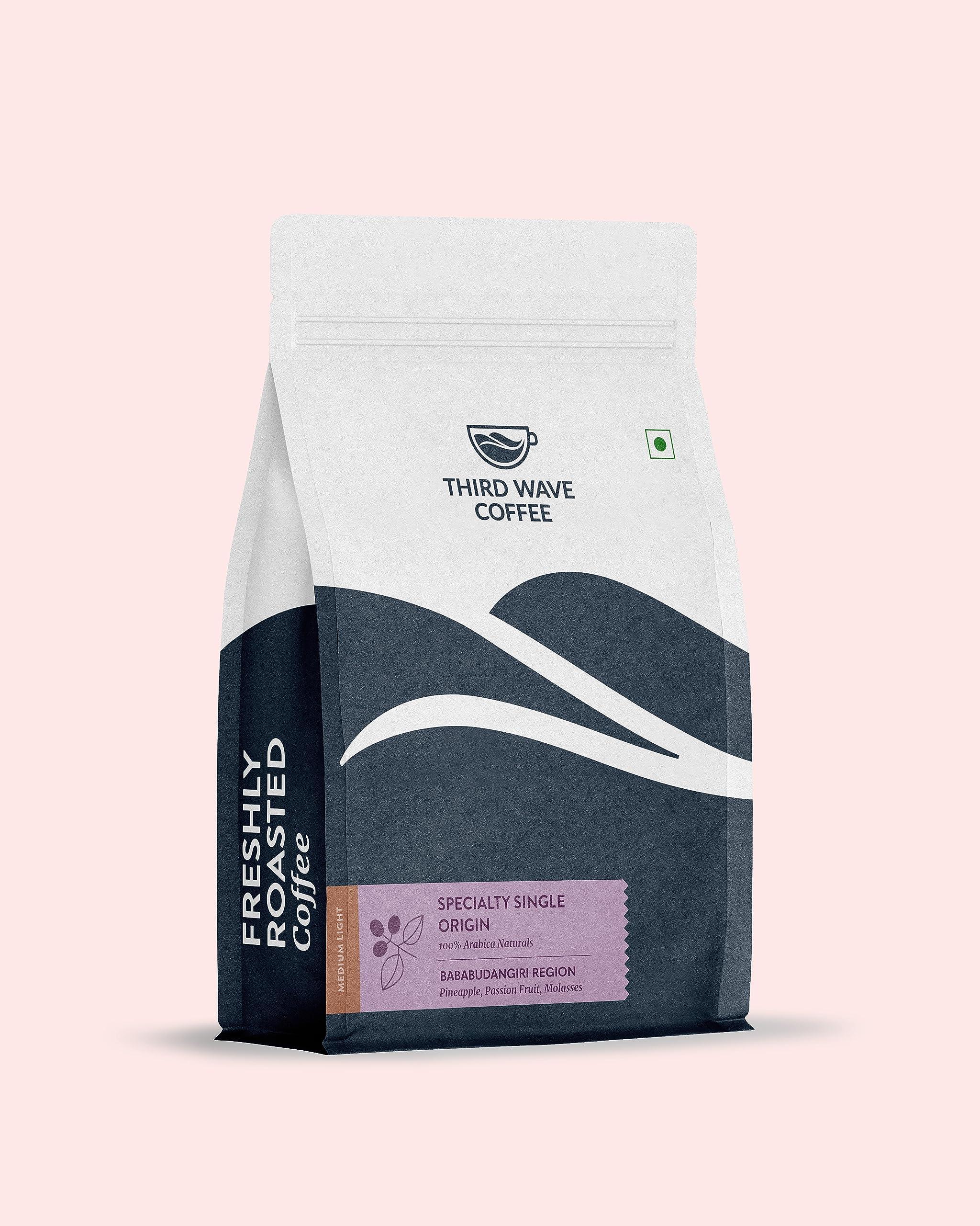 THIRD WAVE COFFEE ROASTERS Third Wave Coffee | Specialty Single Origin Bababudangiri Region| 100% Arabica Naturals |Medium Light Roast | 250gm|Medium Grind