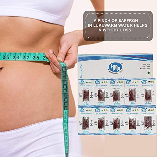 HMW HMW Golden Yellow Kashmir Saffron Original Natural Pure Certified Grade I - 500 milligrams (Pack of 10)