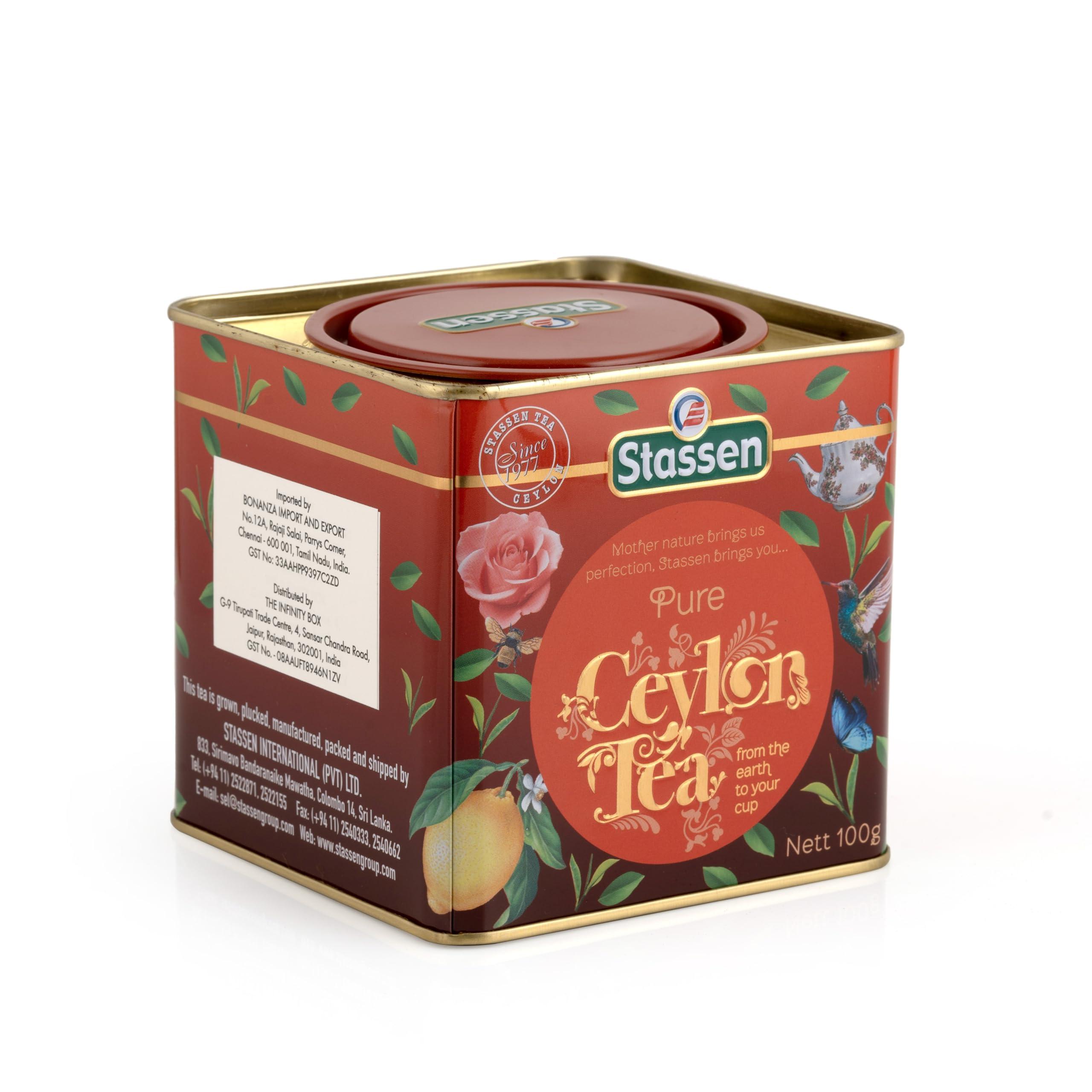 TIB-The Infinity Box TIB-The Infinity Box Raw Ceylon Tea Tin 100g Imported Unflavoured Black Tea Tin Pack 100g | Pack Of 3