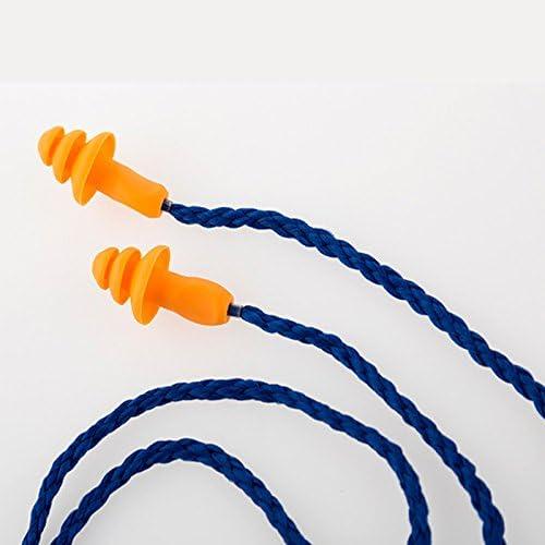 KWEL KWEL Ear Plug Corded, Extra Soft, Reusable Earbuds Noise Cancellation, Soundproof Earplug Use For Underwater, Meditation, Study, Flight Travel, Sleeping, Sound Block Up To 24 Decibel (Pack of 5)