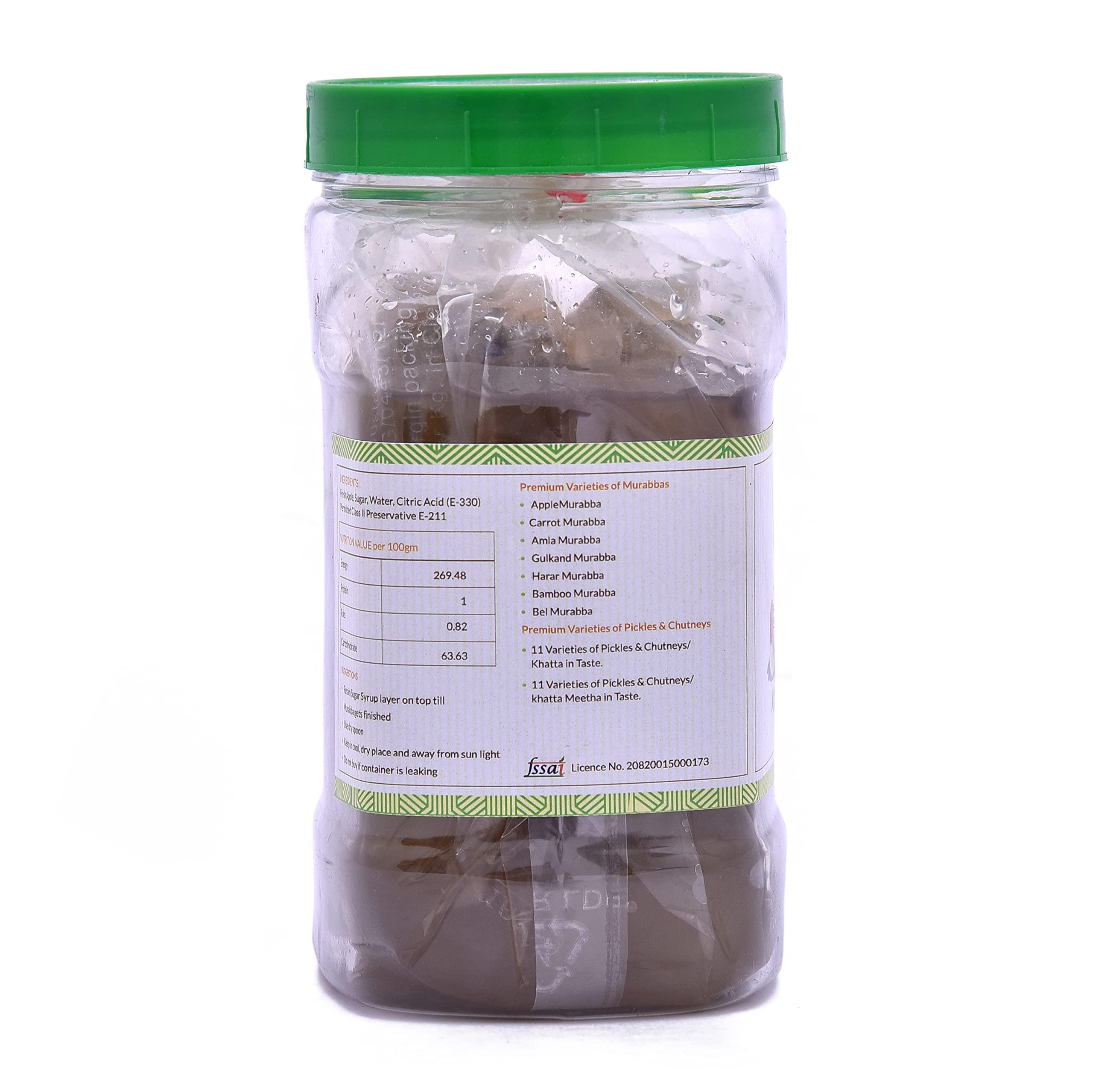 MOM MADE RASOI Mom Made Rasoi [1kg] APPLE MURABBA [Himachal Kinnauri Apple] [crunchy] [With Syrup] [Eat Healthy Stay Healthy] 7 varieties of murabbas, each having its own taste [homemade, Mom Made, Handmade]