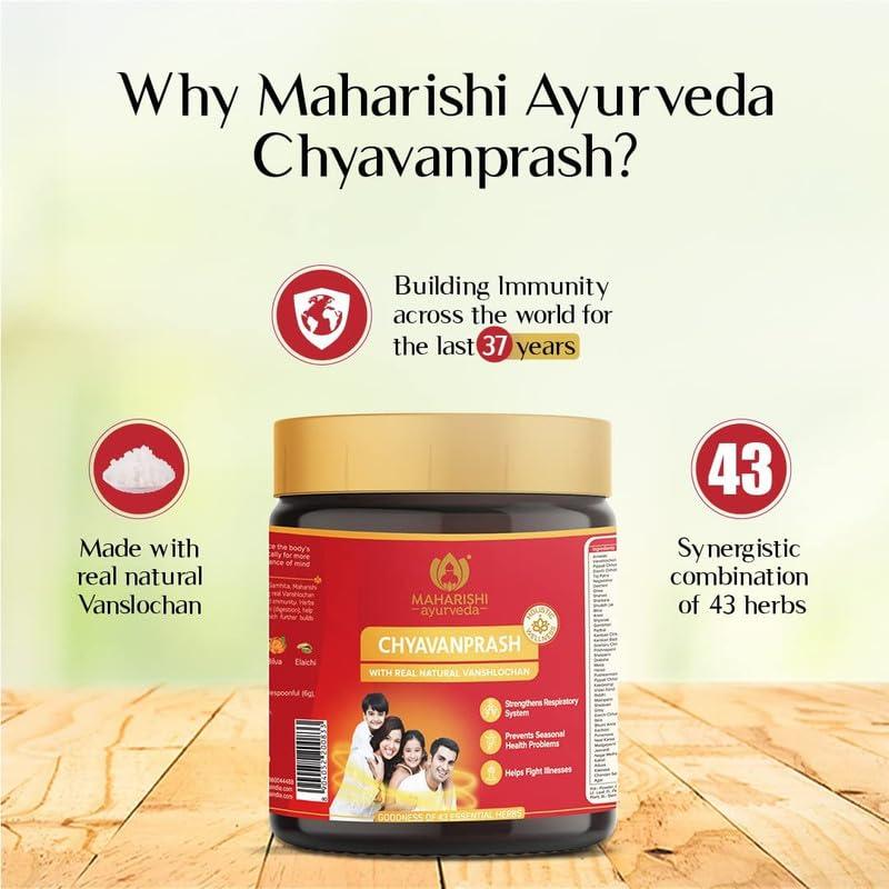 Maharishi Ayurveda Maharishi Ayurveda Authentic Chyavanprash | Immunity Booster For All Seasons Chyawanprash | With Pure Vanshlochan | For Strength & Stamina (500gm)