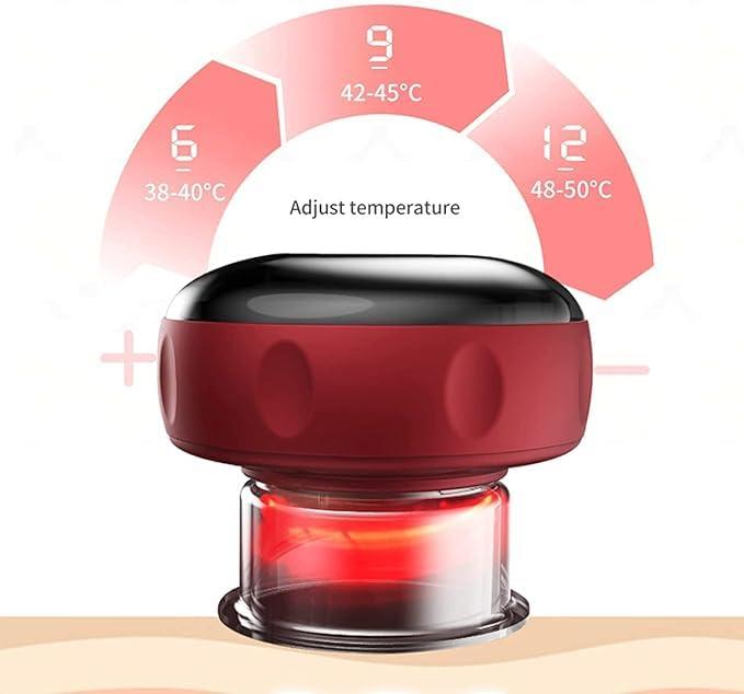 Acucare Acucare Massage House Electric Smart Cupping Device,Electric Vacuum Red Light Cupping Cups Therapy Massage Kit, Helps To Reduce Muscle Pain, Swelling and Inflammation