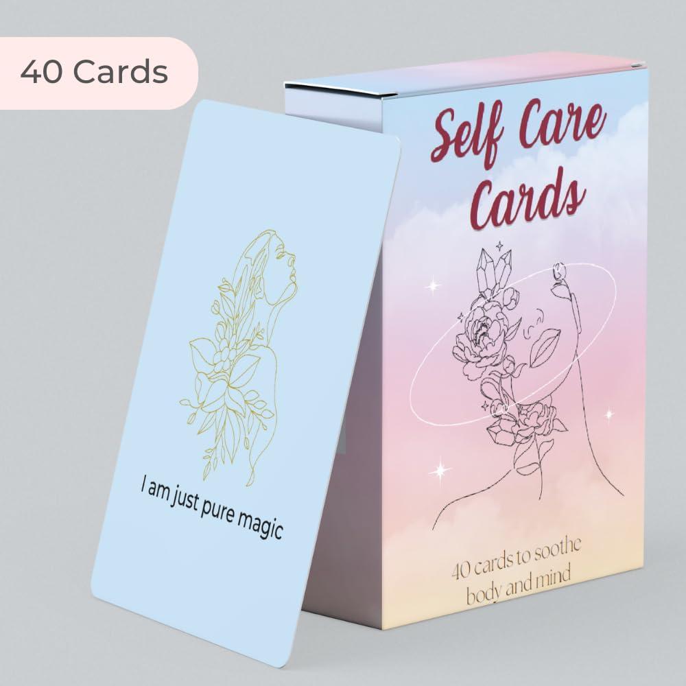 Acute Xoxo 40 Self Care Cards for Women | Positive Affirmation | Body and Mind Positivity | Self Love, Motivation, Kindness Cards | Colourful Cards. Great Gifts