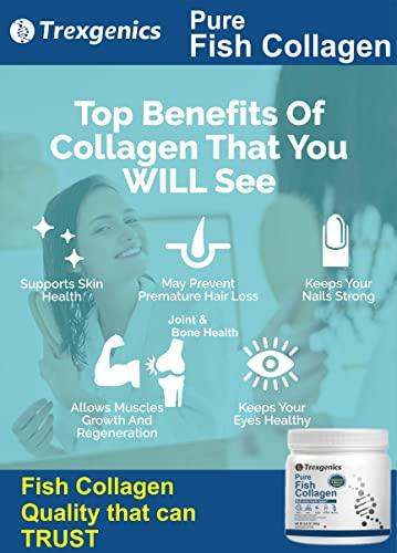 Trexgenics Trexgenics PURE FISH COLLAGEN Unflavoured, Mercury Tested, Almost Odorless & Tasteless Skin, Hair, Nails, Joint & Bone Support (250 gram) (Pack of 1)