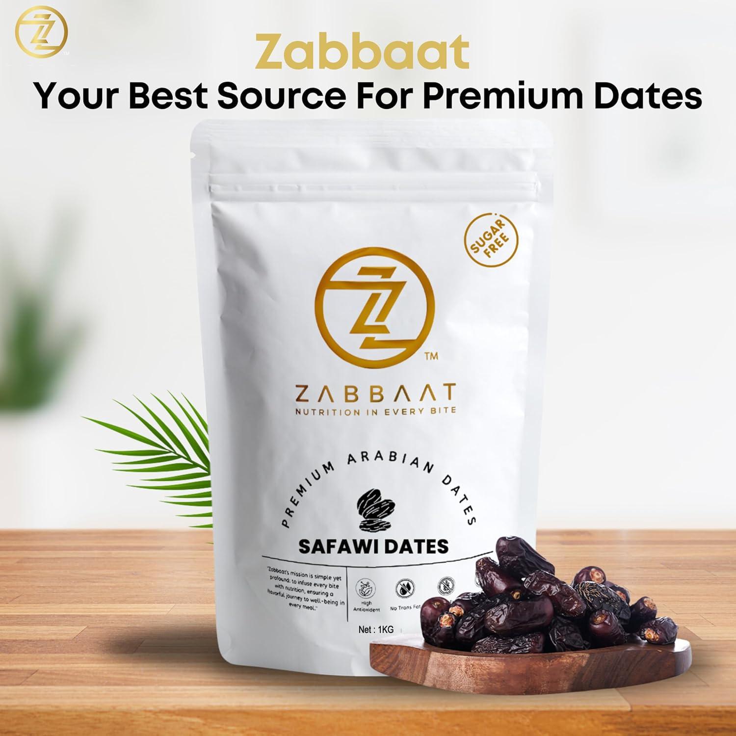 ZABBAAT Kalmi Dates 1kg| Dates in Fresh (Khajur/Khajoor/khajur 1kg)| Dry Dates| Black Dates| Safawi Dates Original 1kg Arabian Dates| Dates Dry Fruits| Dates Safawi dry dates ZABBAAT pack of 2 (500gm *2)