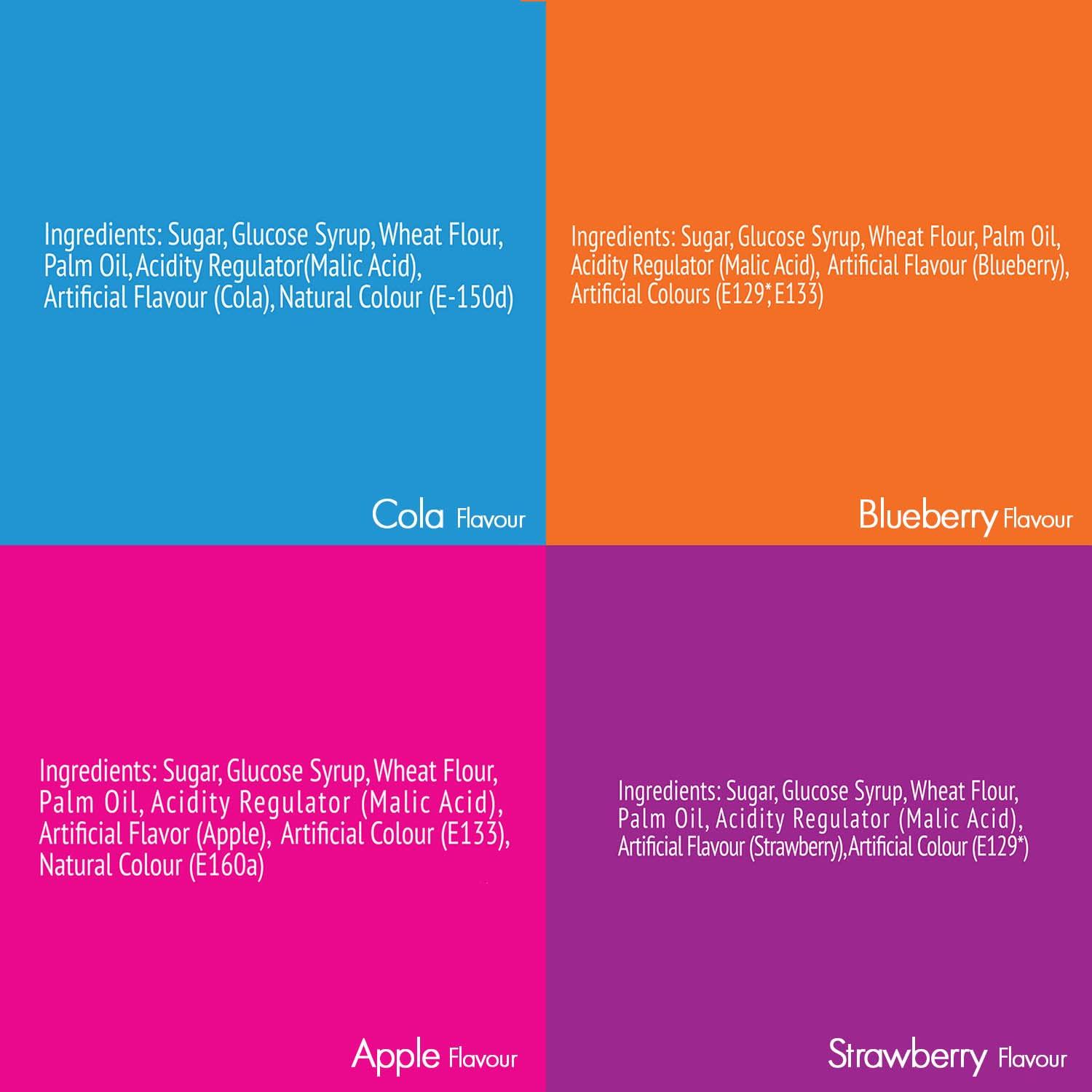 Sour Punk Sour Punk Mix Chewy Candy Jelly Sticks 40g X 24Pcs (Strawberry, Apple, blueberry & Cola)