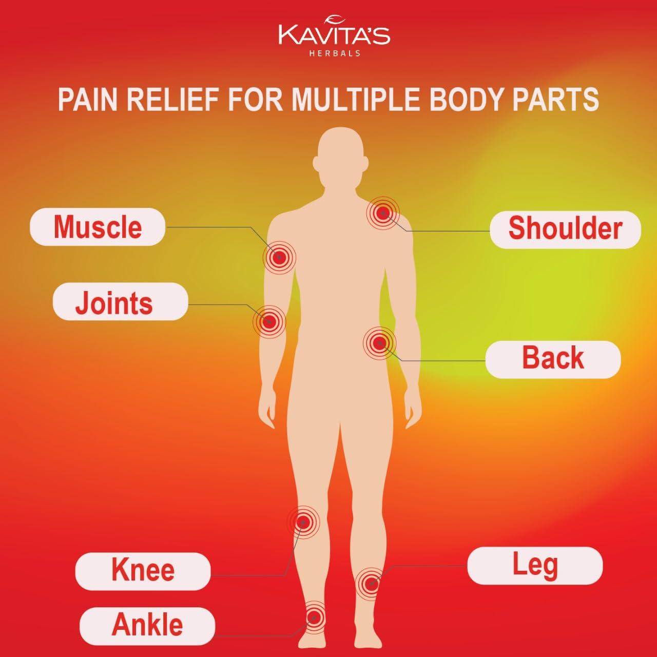 KAVITA'S Kavita's Herbal Liniment Pain Relief Massage Oil - Relief from Muscle, Knee, Backache, Arthritis Pain - 60 ml (Pack of 12) (Unscented, 60 ml)