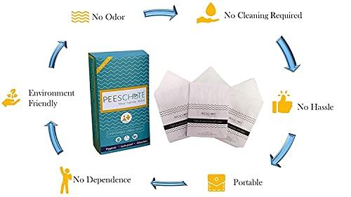 Peeschute Peeschute (Medi) Unisex Pocket Sized Disposable Reusable Urine Bags Solidifies Urine Instantly For Bedridden People Set of 3Pcs (Pack of 9 Bags)