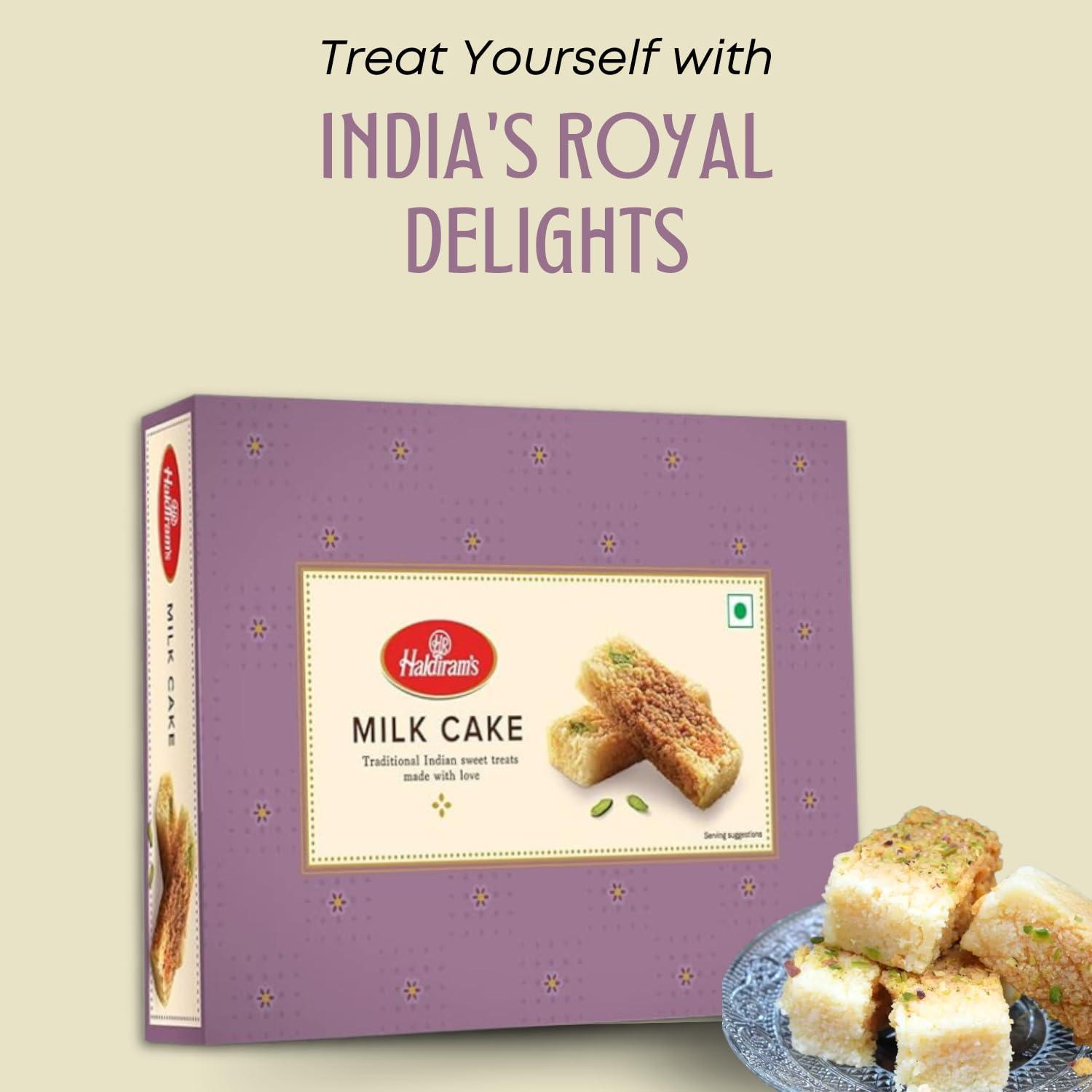 Haldiram’s Haldiram\'s Milk Cake 200 g x 2 | Rich And Creamy | Premium Handcrafted Traditional Sweets | Great Sweets Gift Pack | Indian Mithai | Milk Cake Sweets | Fresh Doodh Sweet | Festival Indian Sweets Box