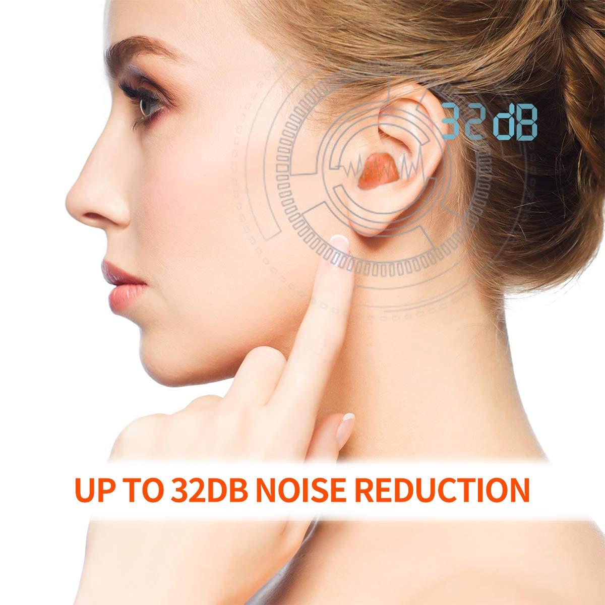 FUGOOD Ear Plugs for Sleeping, Moldable Silicone Earplugs Noise Cancelling(Orange,12pcs)