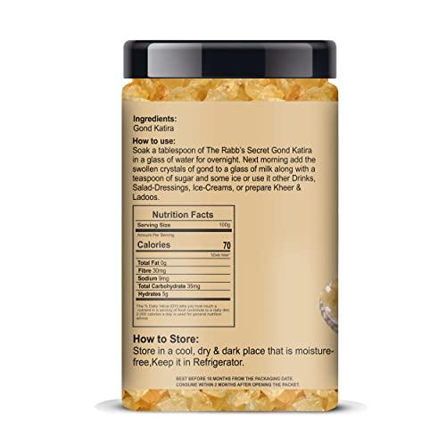 The Rabb's Secret The Rabb's Secret Gond Katira Pure Organic Jar 500gm| Tragacanth Gum| Edible Gum (Gond Katira, 500gm)