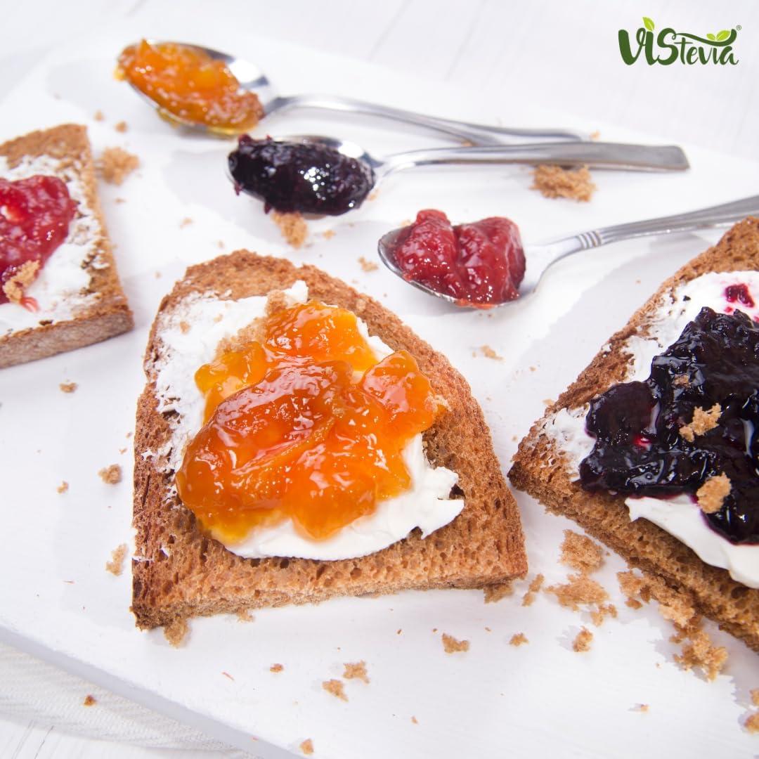 VISTEVIA Vistevia Sugar Free Mixed Fruit Jam & Strawberry Jam, Diabetic and Keto Friendly - Sweetened Naturally with Stevia, More Than 60% Fruit Content - Tastes Delicious - Pack of 2 (400 * 2 GM)