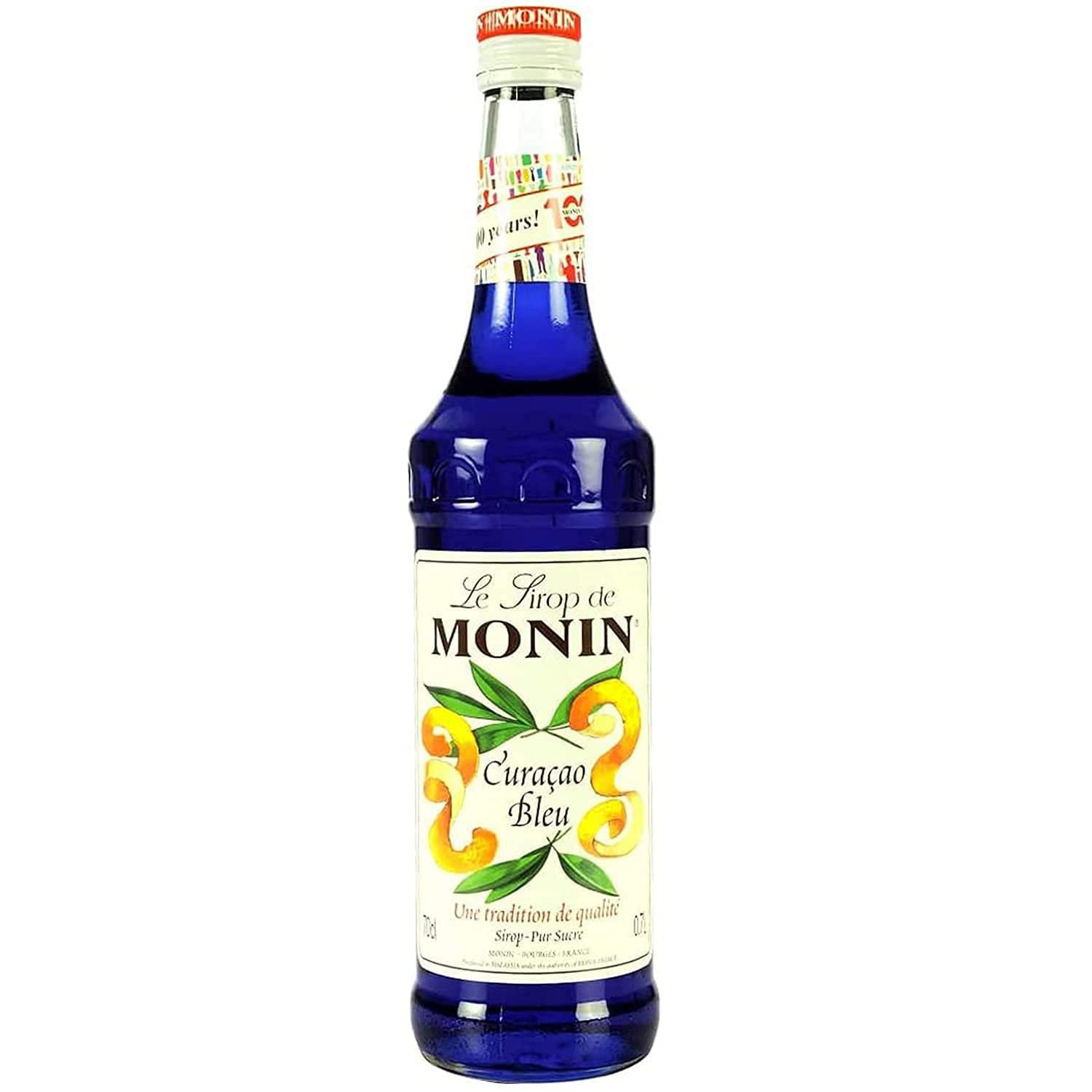 Monin Monin Bright Blue Curacao Flavored Syrup, Medium, 700 ml