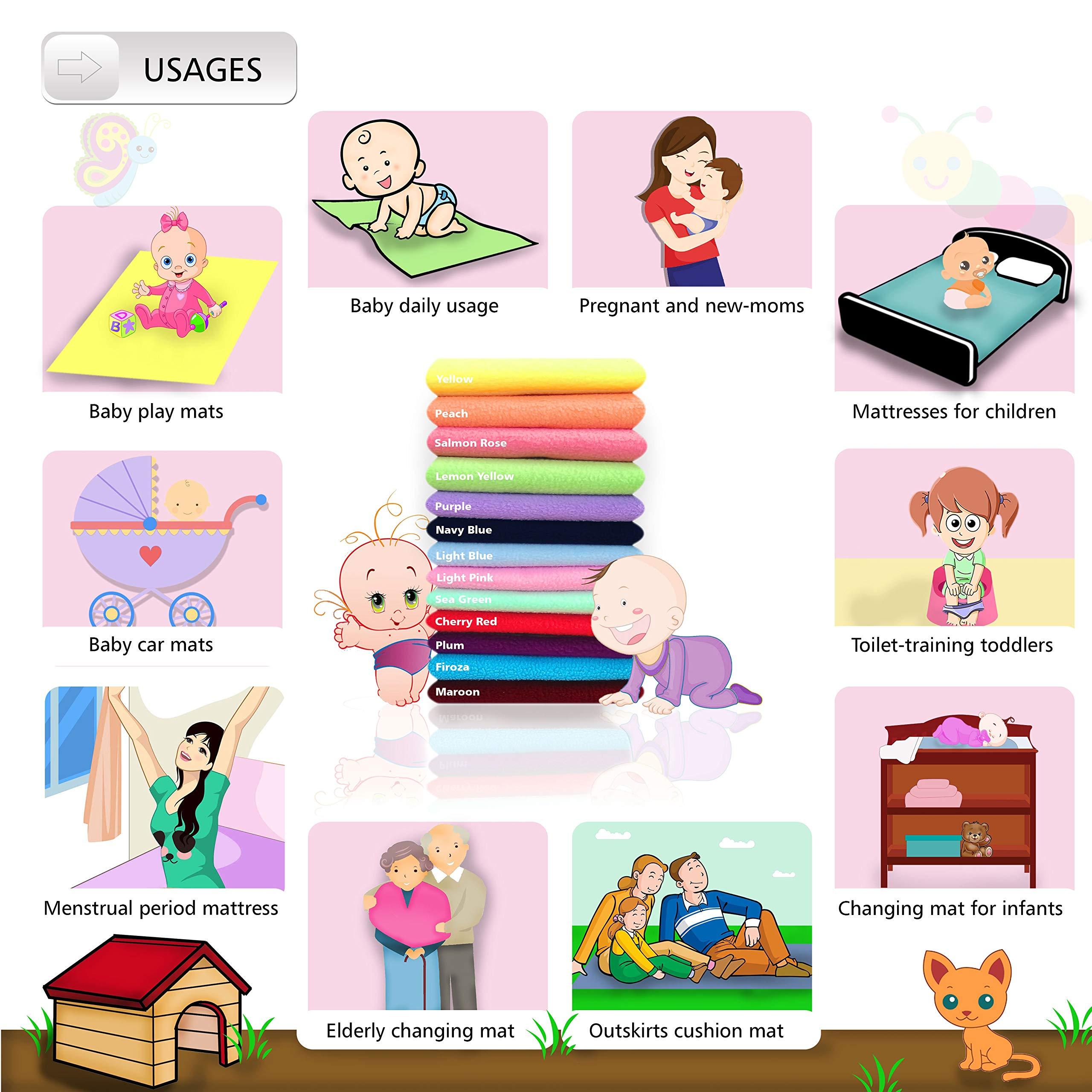 Cozymat Cozymat Reusable Underpad Washable Incontinence Bed Pad Overnight Sheet, Underpad Mattress Protection for Baby, Elderly & Patient Care (Plum, Large (140cm x 100cm))