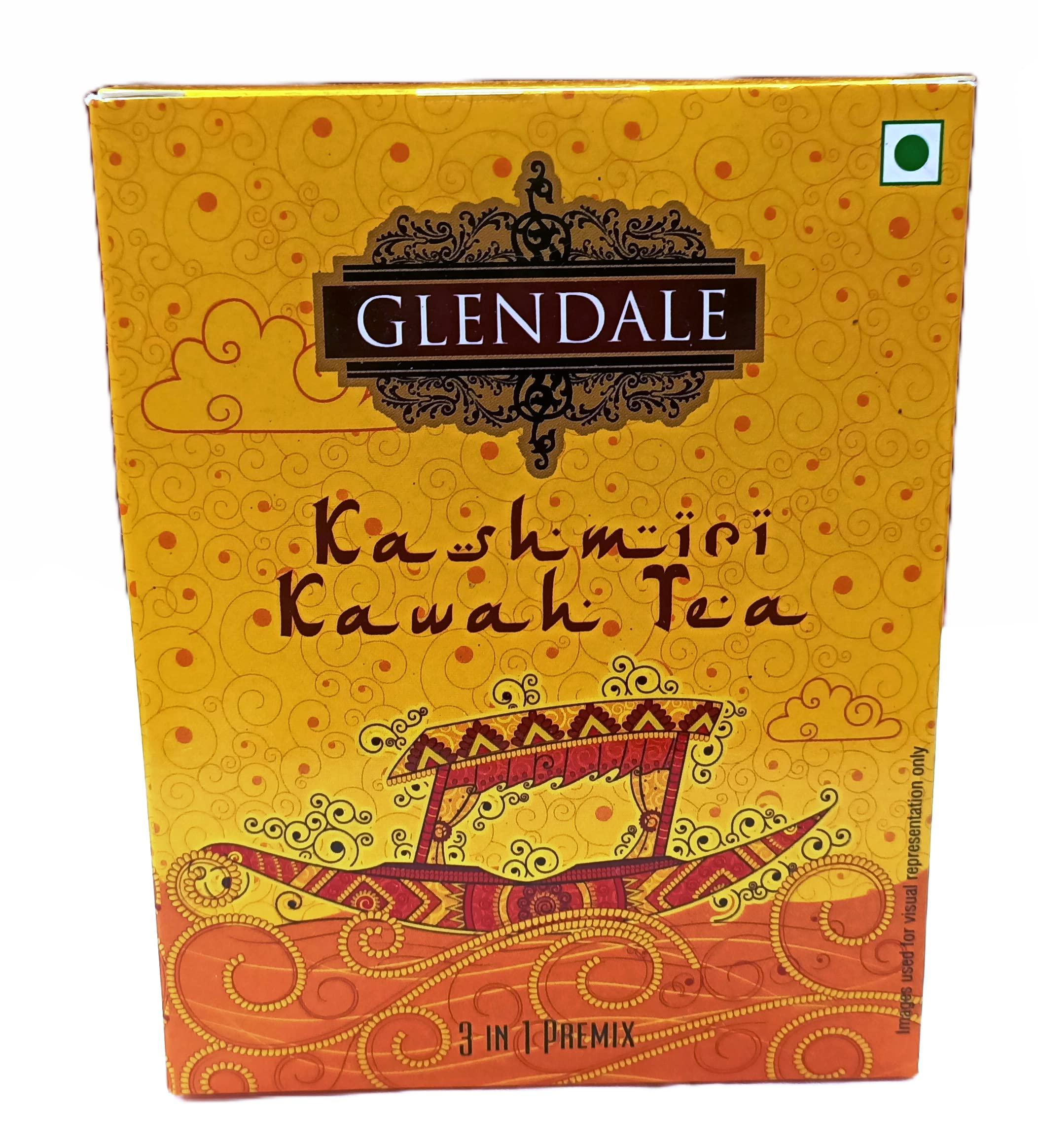 Generic GLENDALE Kashmiri Kawah Tea 100 g | Pack of 2 | Total 200 g | 3 in 1 Premix Instant Tea 10 Sachets in Each Pack
